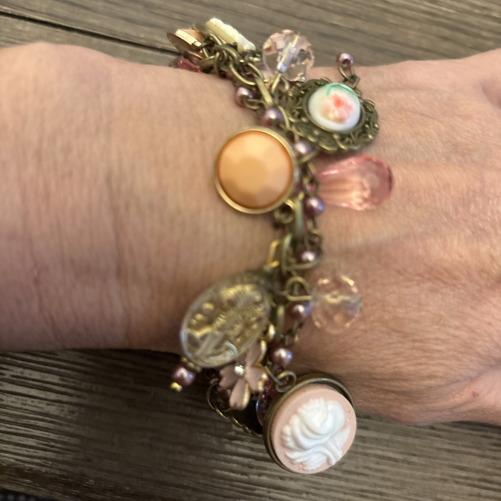 Victorian Charm Bracelet Vintage Inspired 6.5”