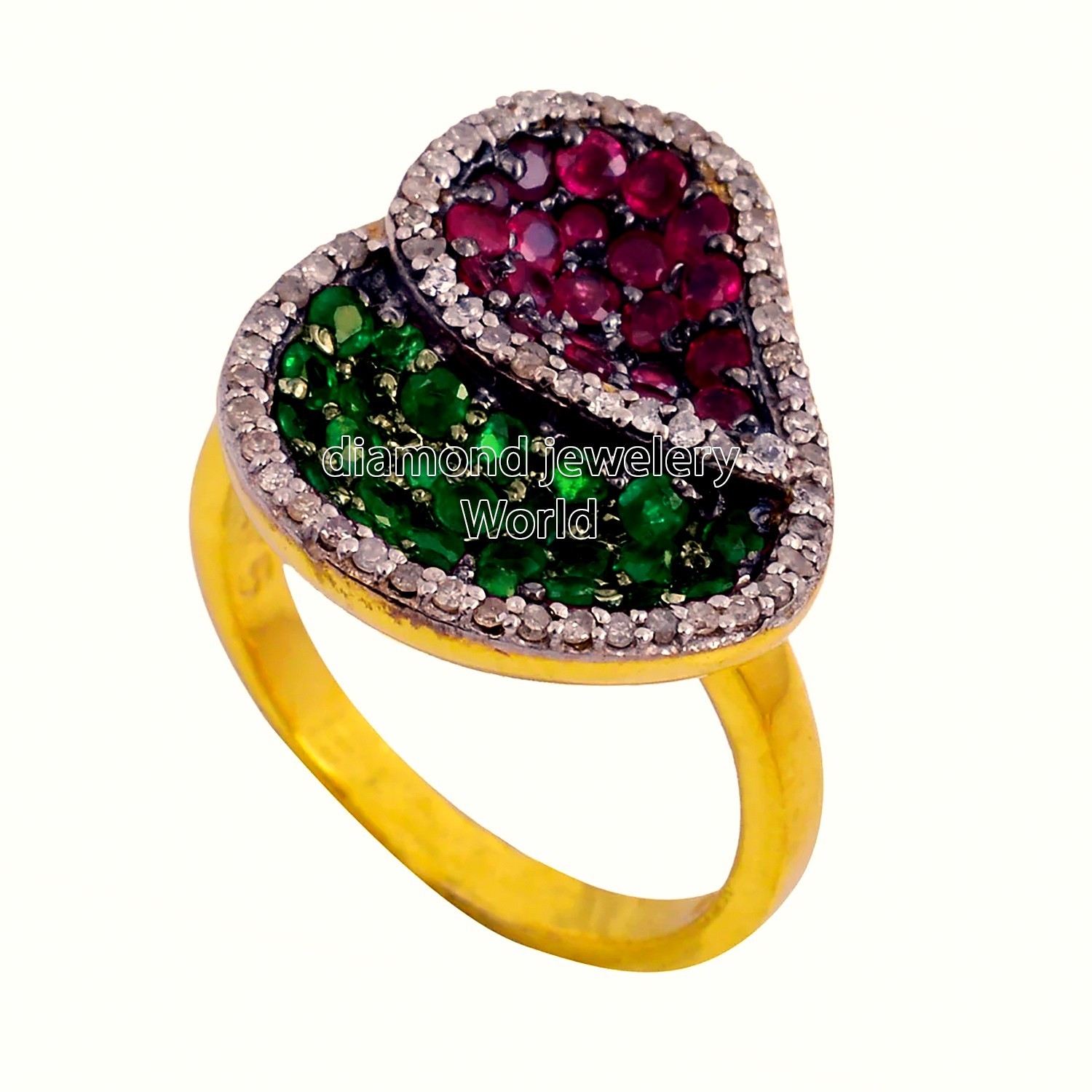 Gorgeous 1.08ctw Rose Cut Diamond Gemstone Studded Silver Victorian Ring Jewelry