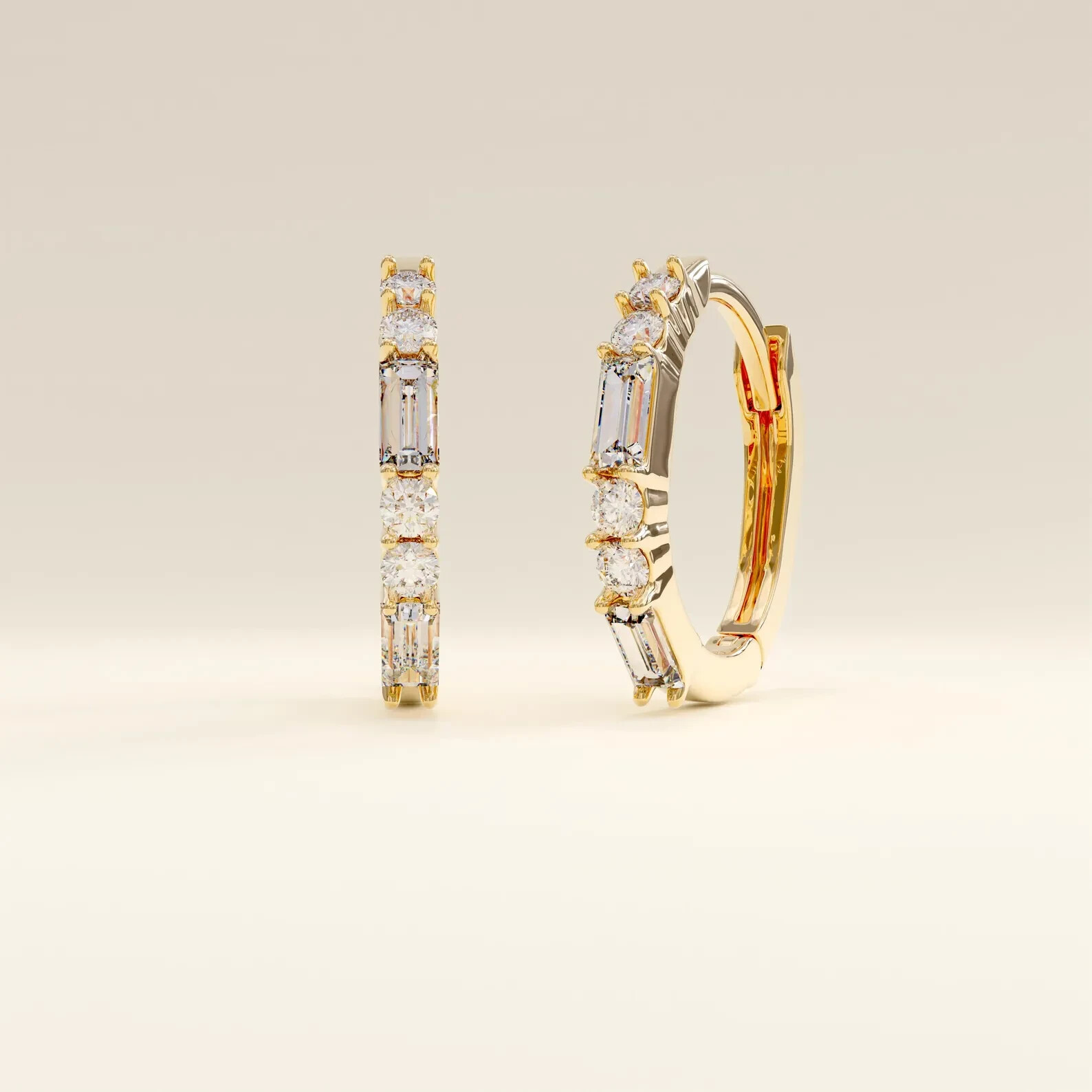 Moissanite Earrings Gold plated 925 Earring, Minimalist Simple Daily Jewelry
