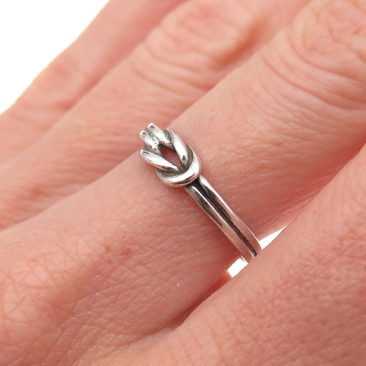James Avery 925 Sterling Silver Vintage Love Knot Oxidized Ring Size 6.75