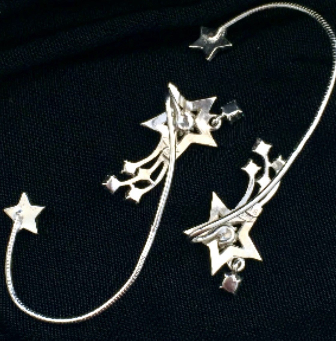 2002 Avon SPARKLING WRAP-AROUND EARRINGS Shooting Stars Vintage NOS Boxed
