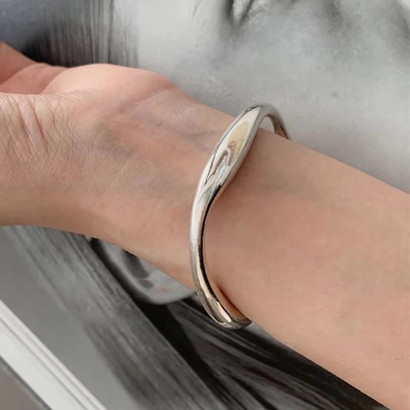 Vintage Cuff Bangle 925 Sterling Silver Jewelry Bracelet for Women Trendy Gift