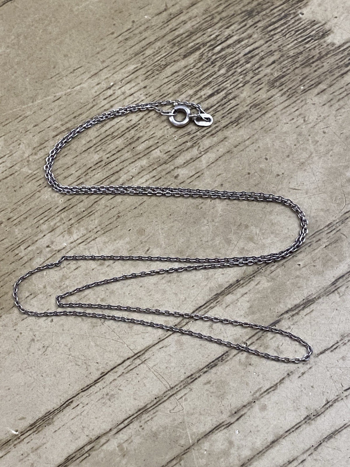 VINTAGE 835 SILVER SIGNED LINK STYLE CHAIN NECKLACE 19”