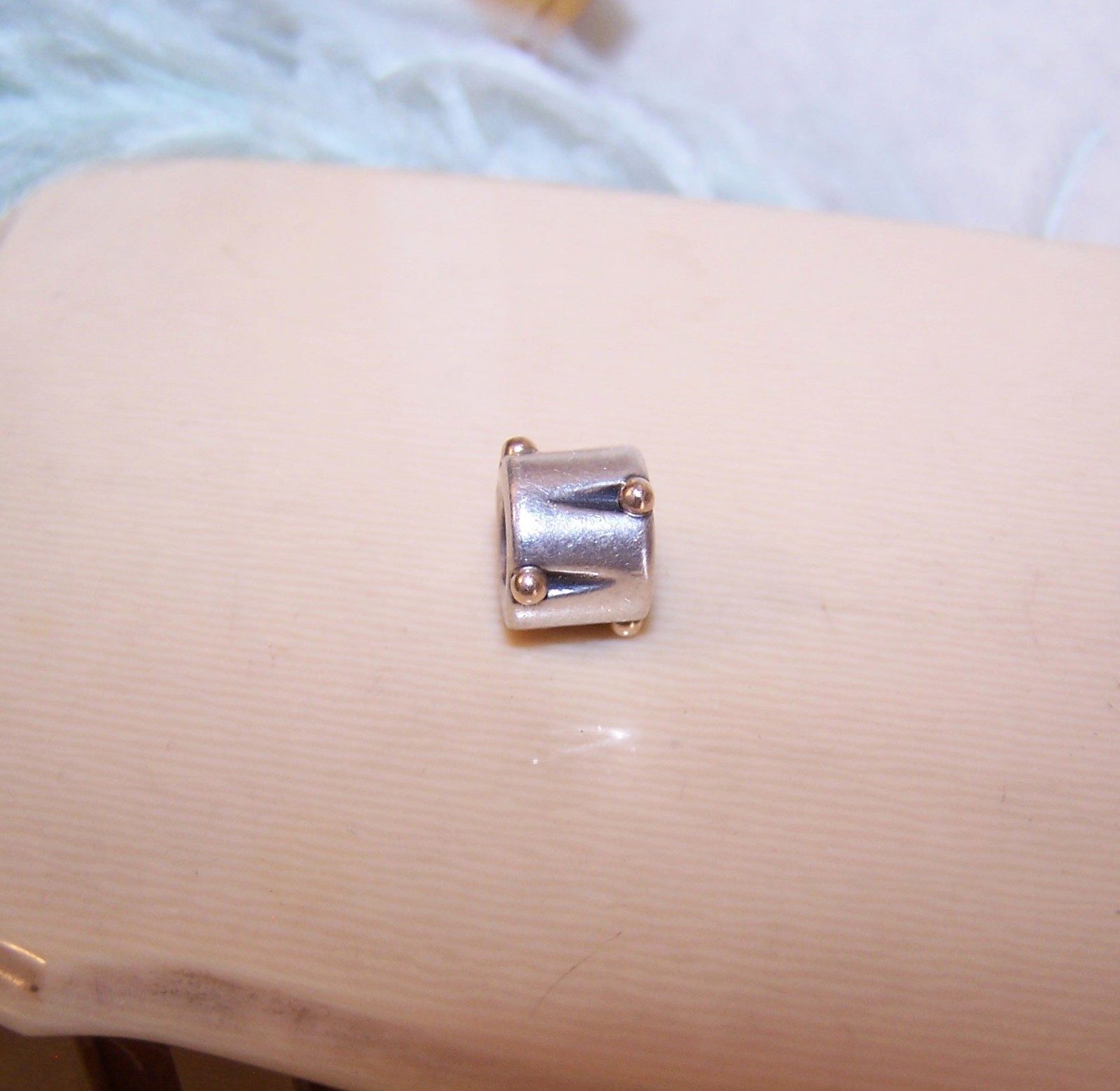 PANDORA Sterling Silver Yellow Gold Drum Charm #790229 – Retired