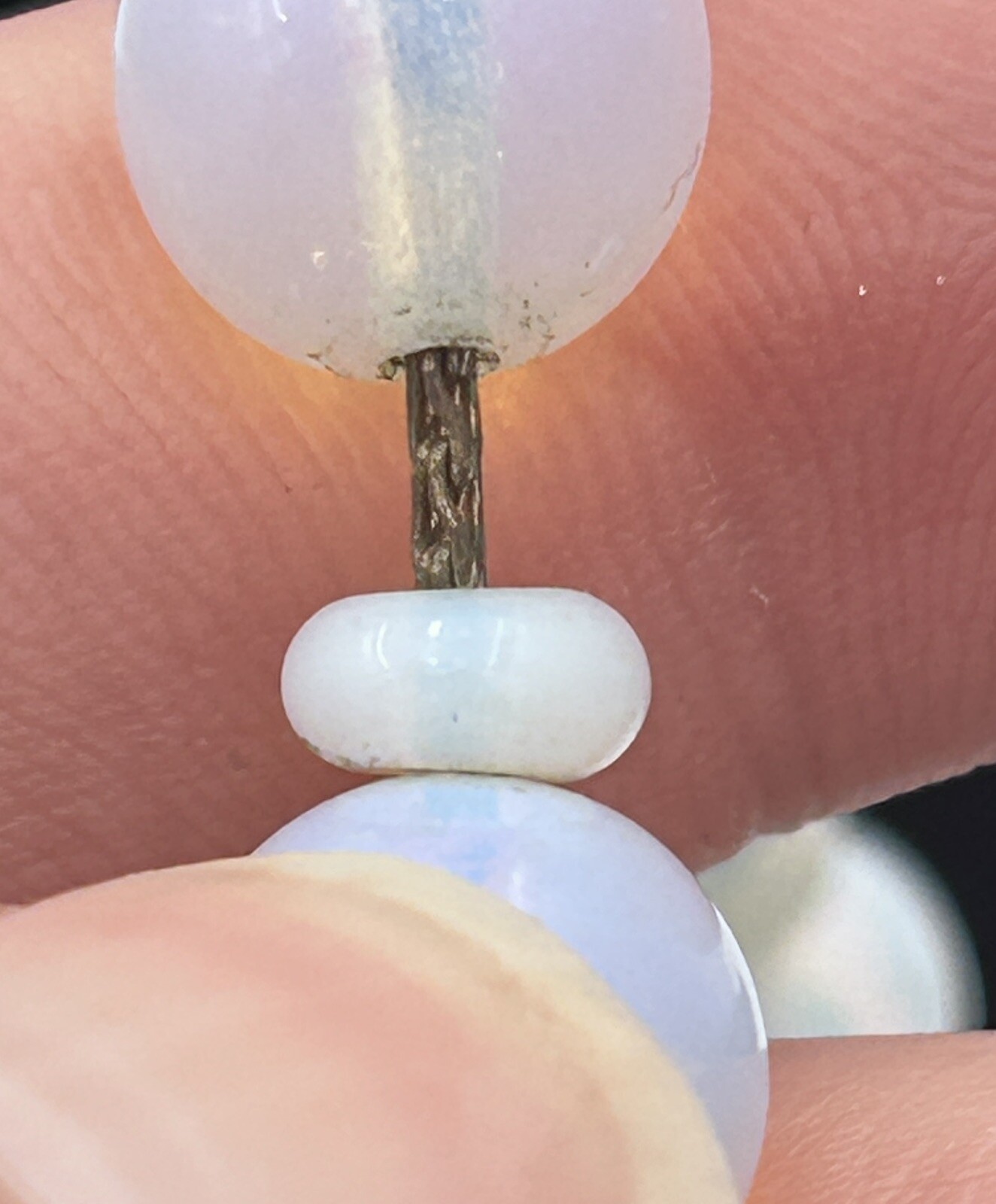 VTG LOUIS ROUSSELET France Graduated French Opaline Glass NECKLACE