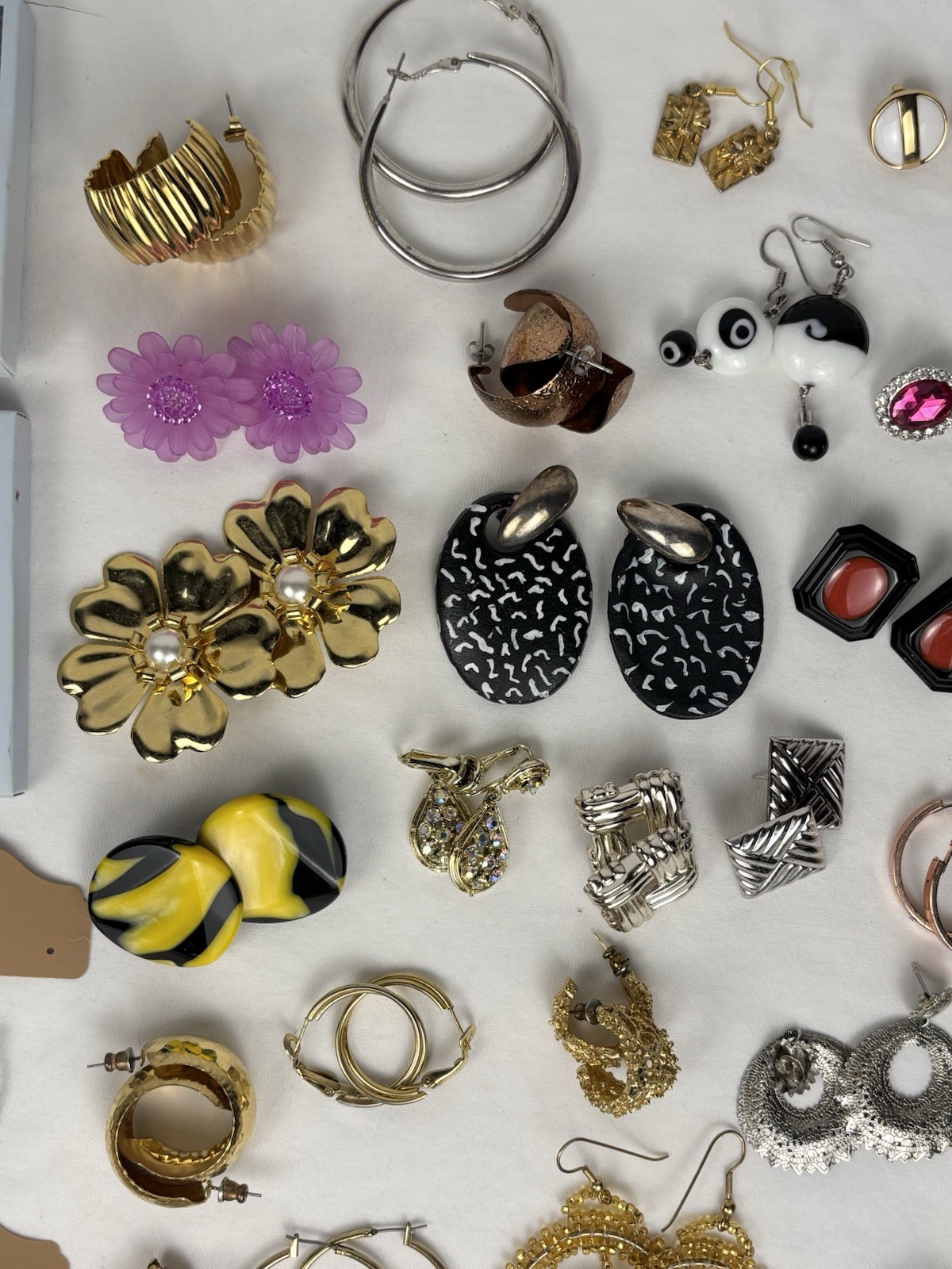 Large Earring Lot 100+ Pairs Mixed Vintage Modern Pierced Clip Hoops Studs