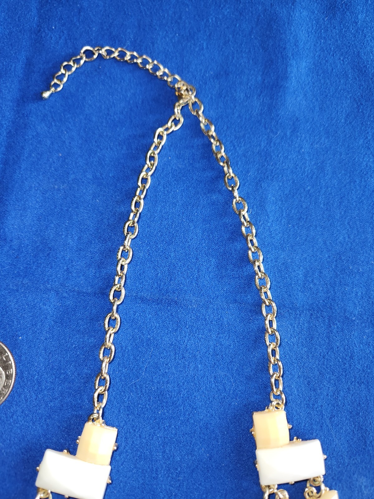 Off White Flower Large Statement Necklace 26” Runway Capable Trendy Formal