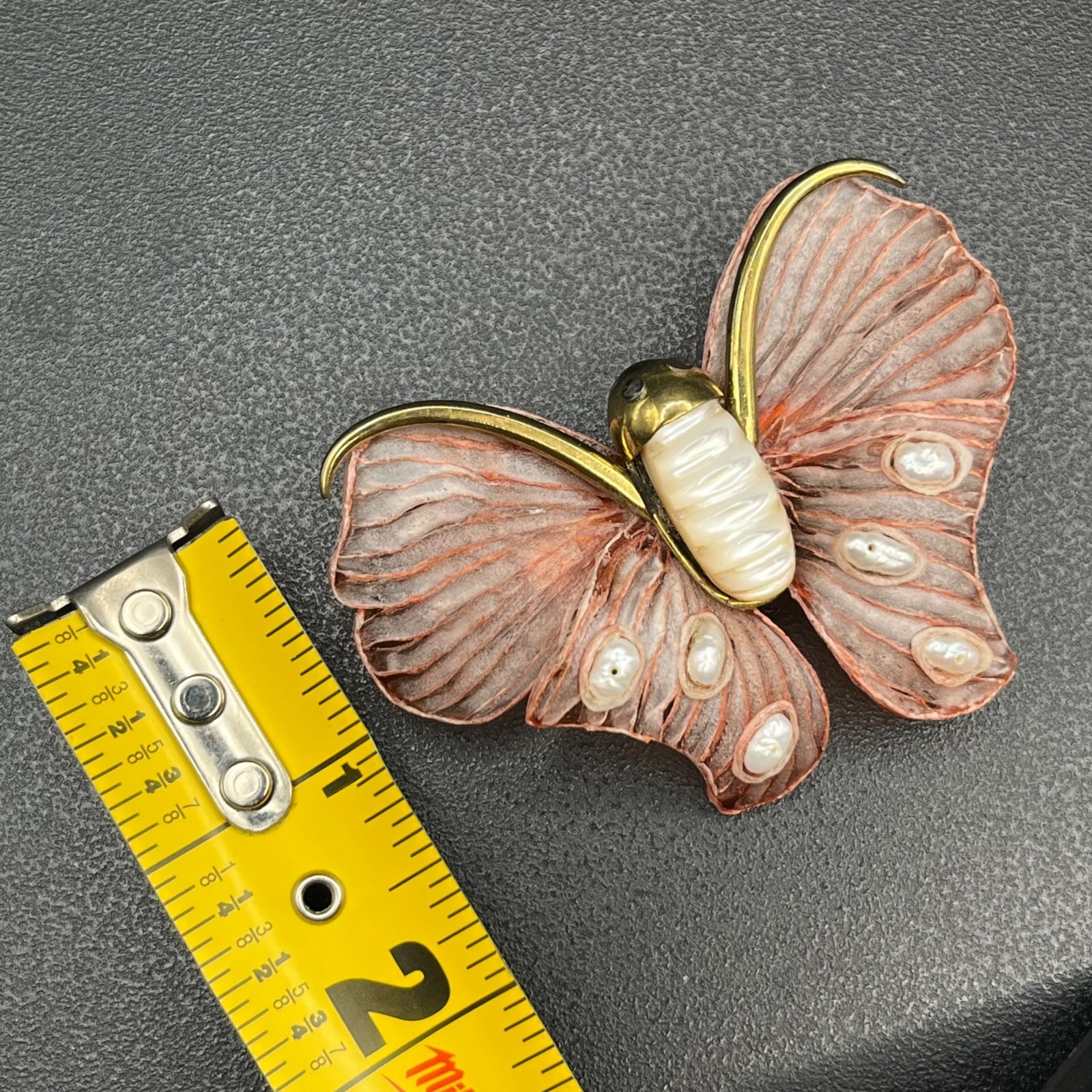 Fabrice Paris Large Butterfly Brooch – Acetate, MOP & Baroque Pearls