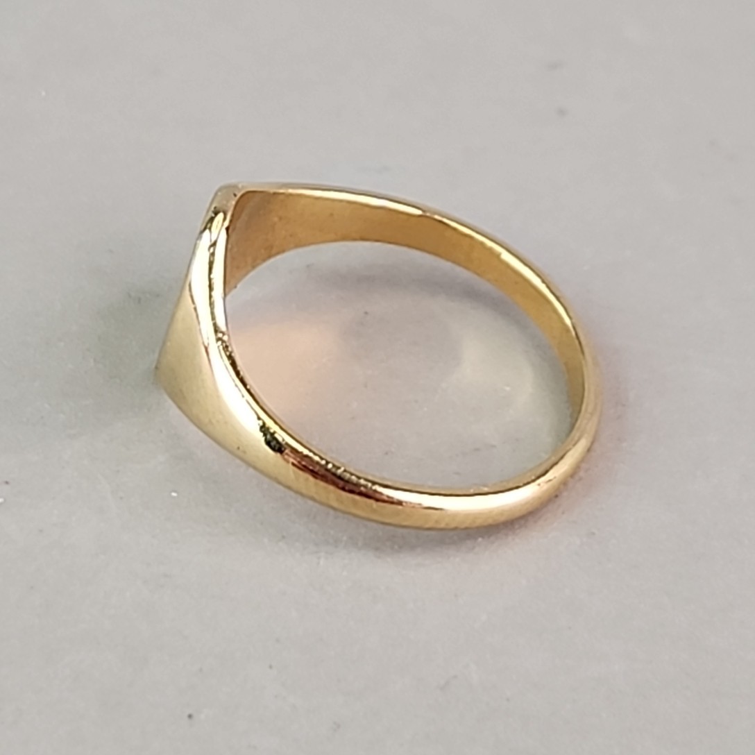 Signet Ring Etched S Monogram Gold Plated Child Pinky Small 5