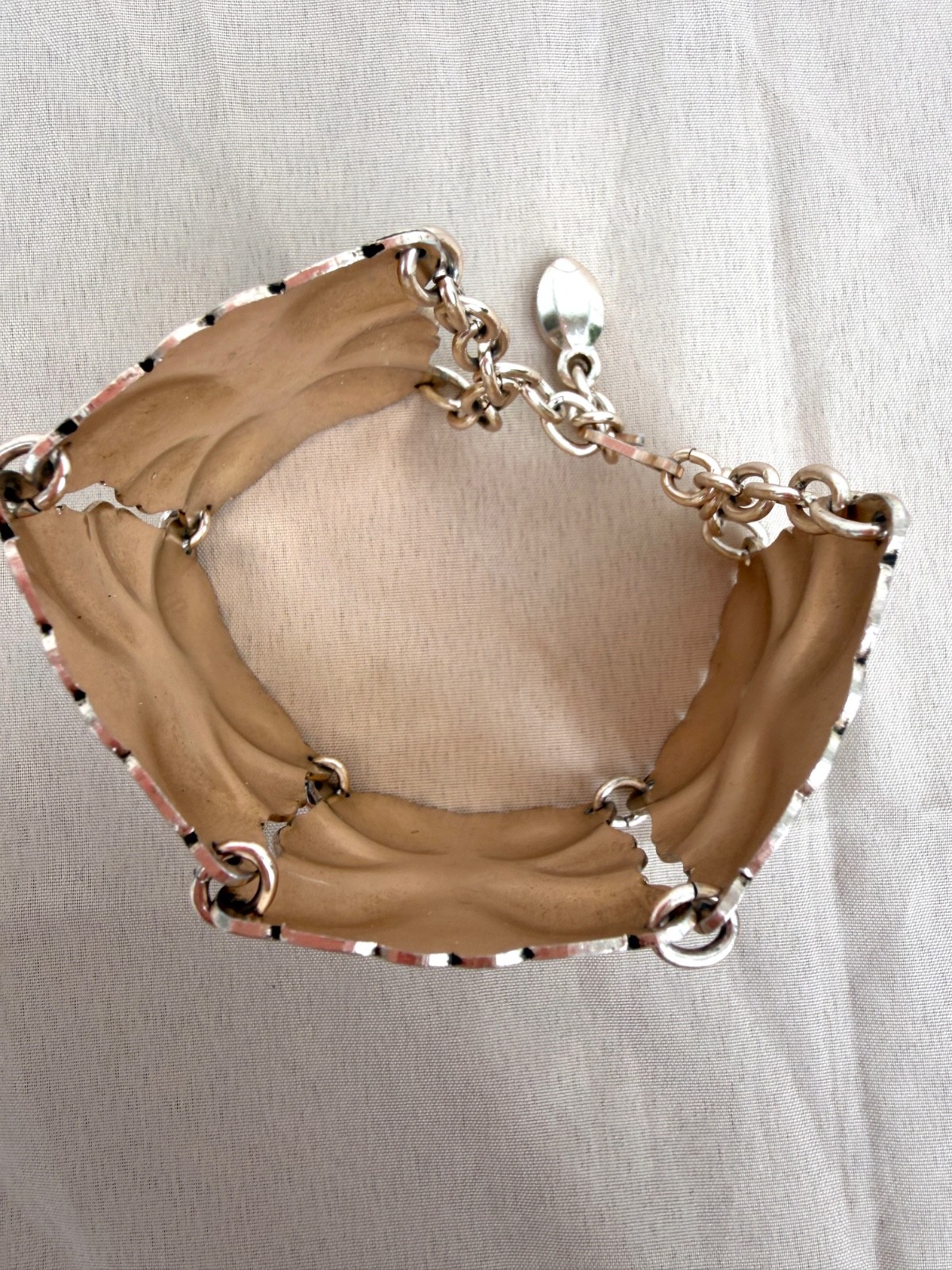 Vintage Aluminum Bracelet With 4 Panels: Made In West Germany