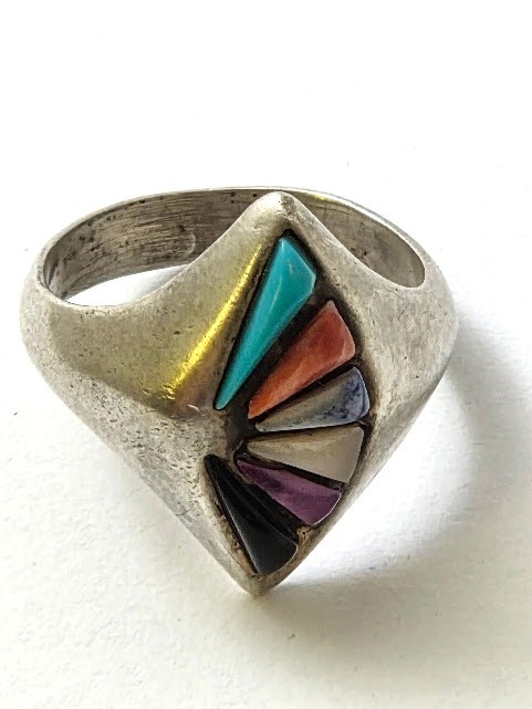 Vintage Multi-stone Ring in Sterling Silver, 1960’s, Vintage Jewelry