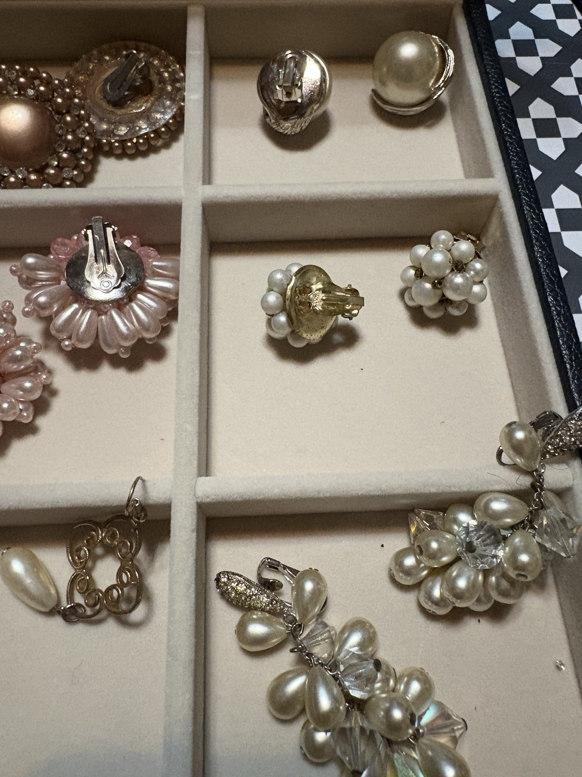 Vintage Lot (105) Faux Pearl & Beaded Earrings Mixed 24 pieces, Japan Hong Kong