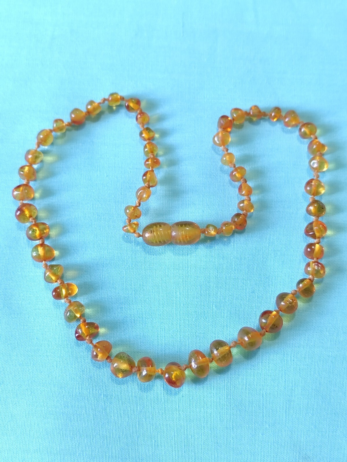 Vintage Natural Honey Amber Childs Kids Necklace 14in Choker
