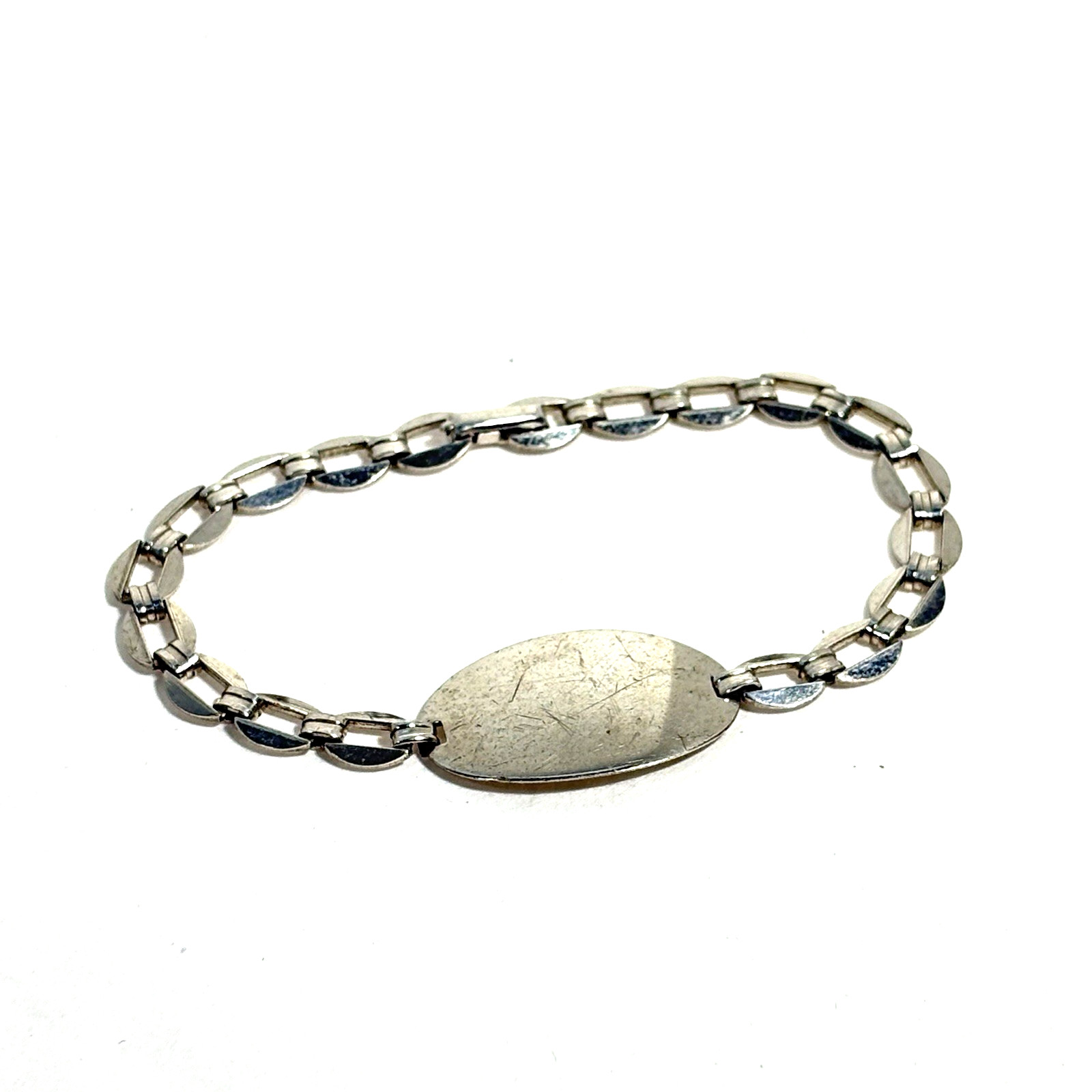 Vintage Signed FCC Sterling ID Bracelet Engravable 7″