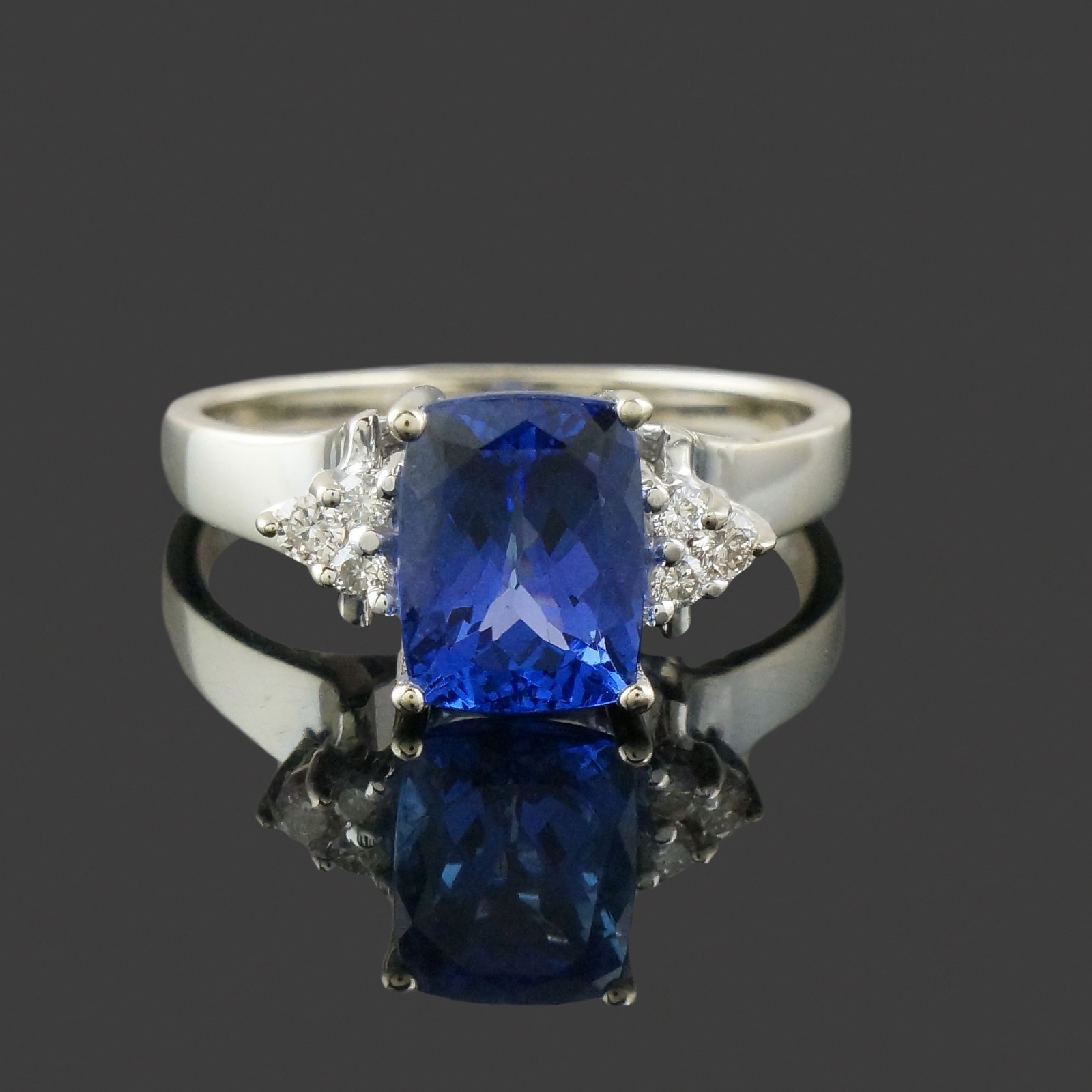 LeVian Solid 14K White Gold 2.75 Ct Tanzanite & Diamond Wedding Anniversary Ring