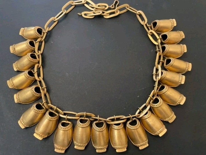 Vtg Kalevala Koru Nukkekääty Doll Chain Necklace 20 Charms Signed RC Rolled Gold