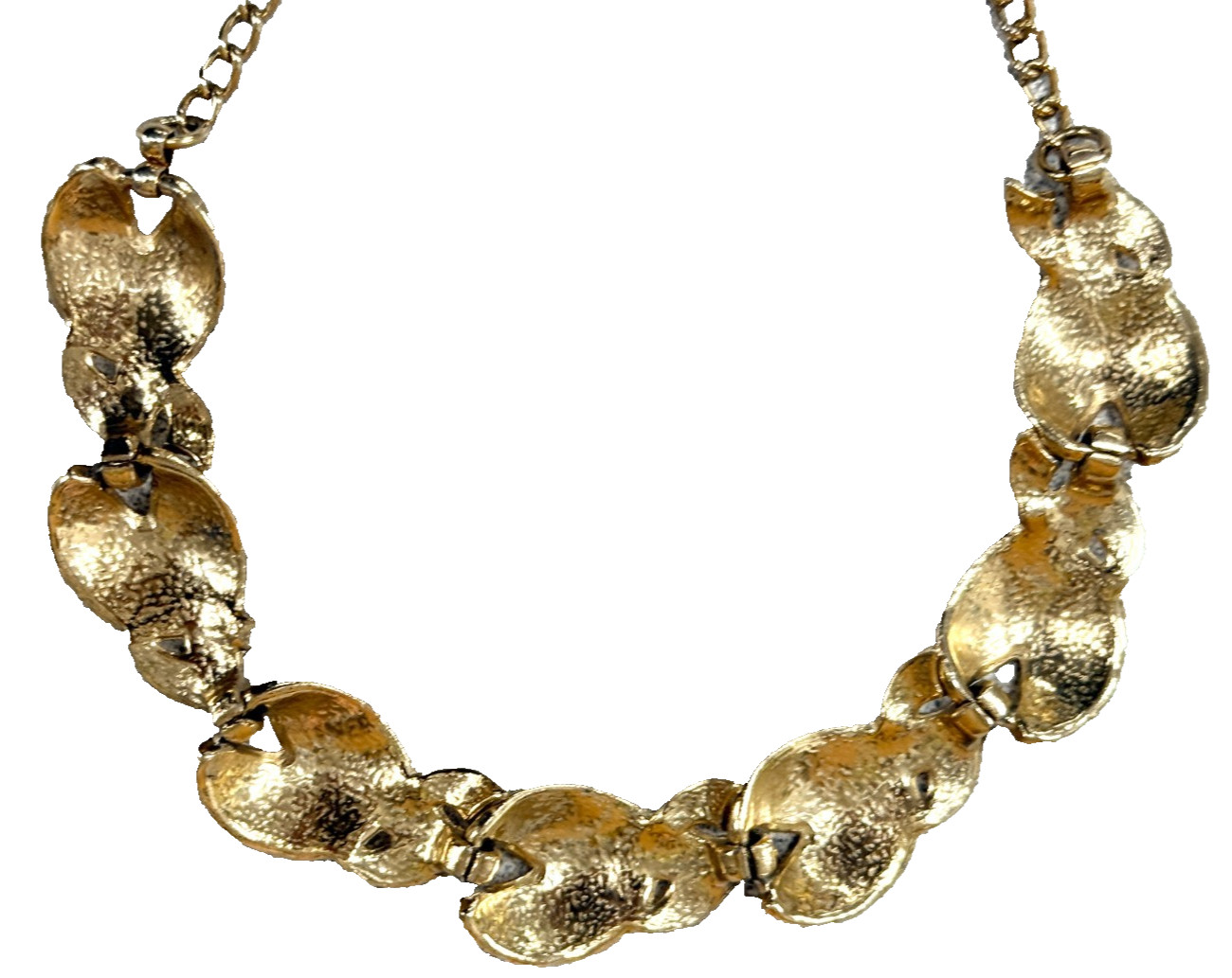 VTG 50s Textured Goldtone Choker Necklace 16” Midcentury Glam Coquette Classic
