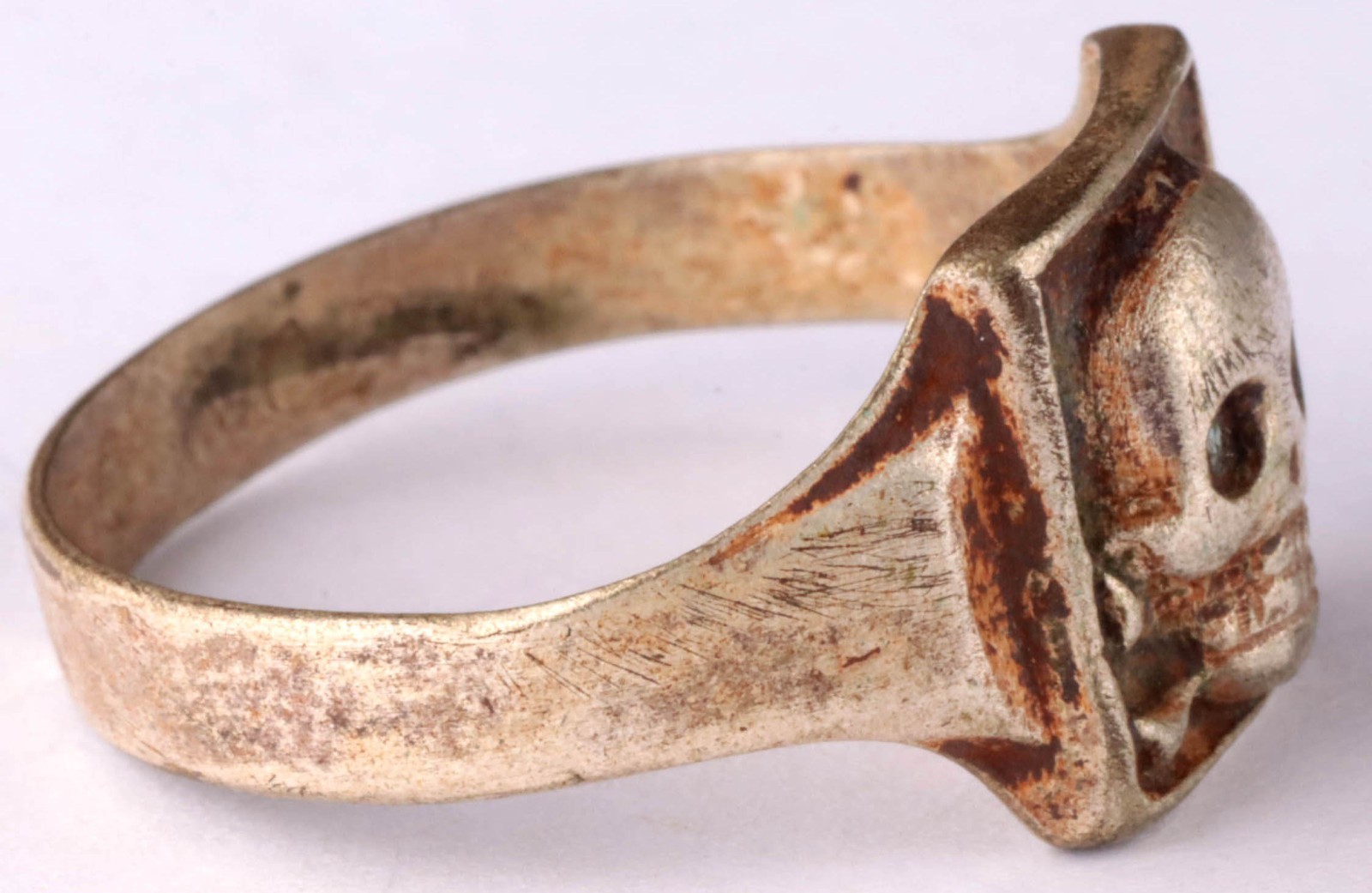 Memento mori engraving skull ring bones Remember to die signet Antique amulet