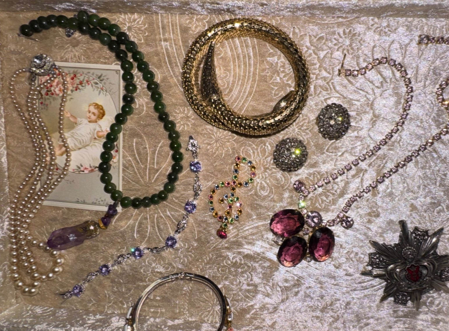 Julianas Art Deco Garnets Kramer Weiss Glowers Vtg SETS Rhinestone Jewelry Lot