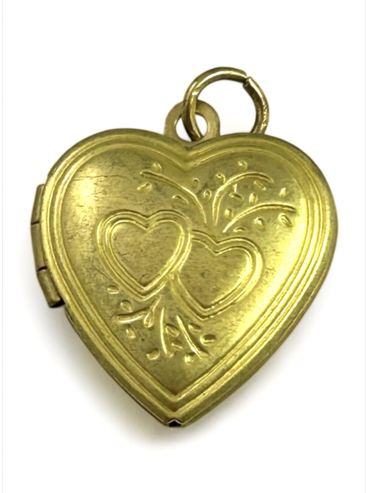 Vintage Heart Locket Charm Necklace Pendant For Women Double Heart Gift Brass