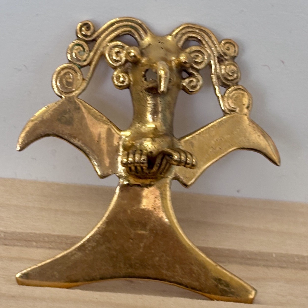 Tumbaga Bird Necklace Quimbaya and Tairona pendant Costa Rica Panama 2.25 X 2”