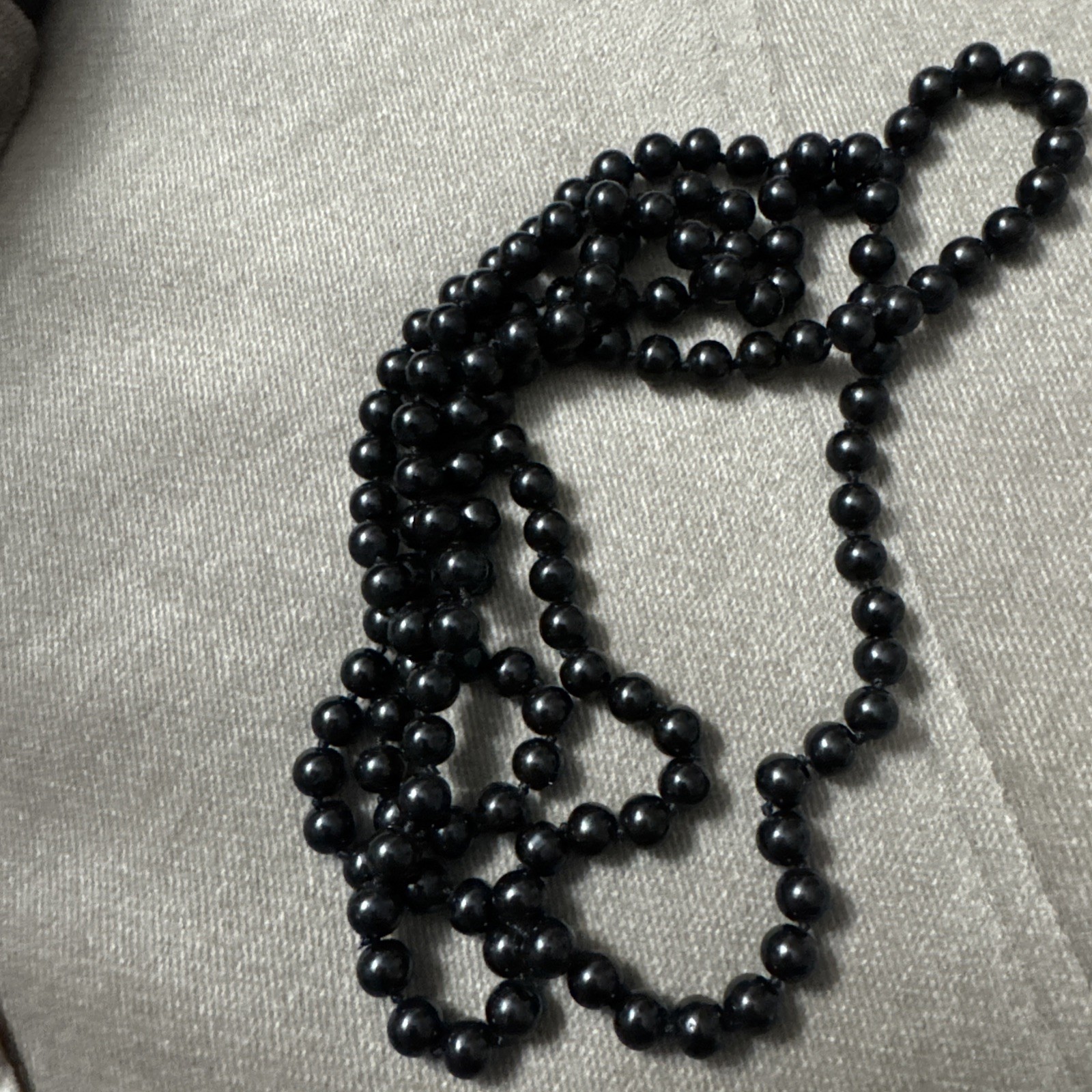 Long Purple Yellow Beige Turquoise Black Faux Pearl Necklace Length 25”