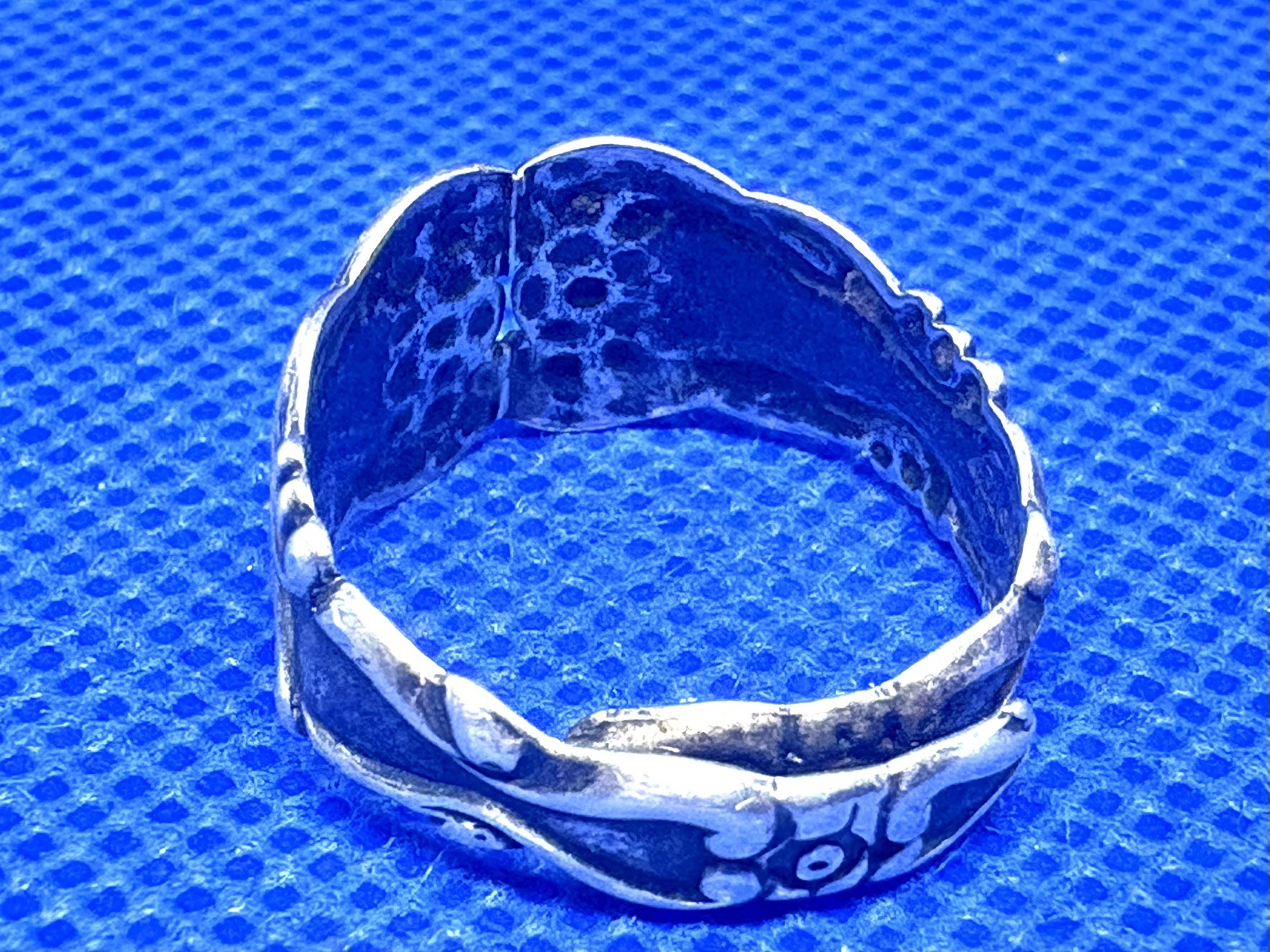 (26) 1920-1930s Antique Vintage 925 Sterling Silver Ring Adjustable – Floral