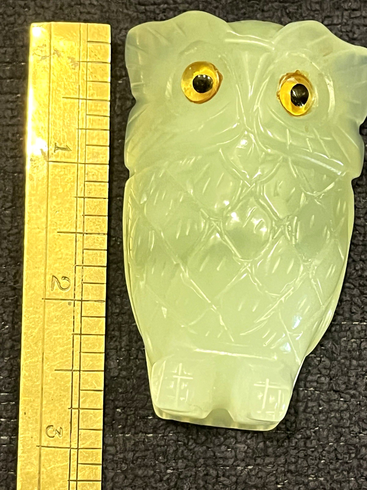 Vintage Rare Original Jade Nephrite Owl Figurine