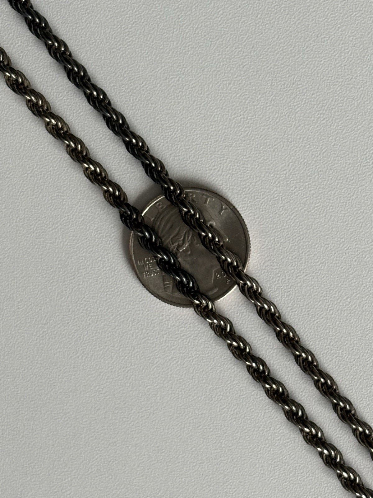 Vintage Sterling Silver 925 Twisted Rope Chain 30” Necklace 37.40g Italy 4mm TFT