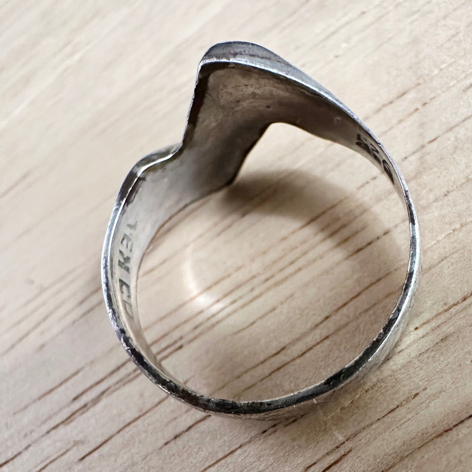 Vintage Sterling Silver Turquoise Inlay Band Ring Statement Tex Co Southwestern