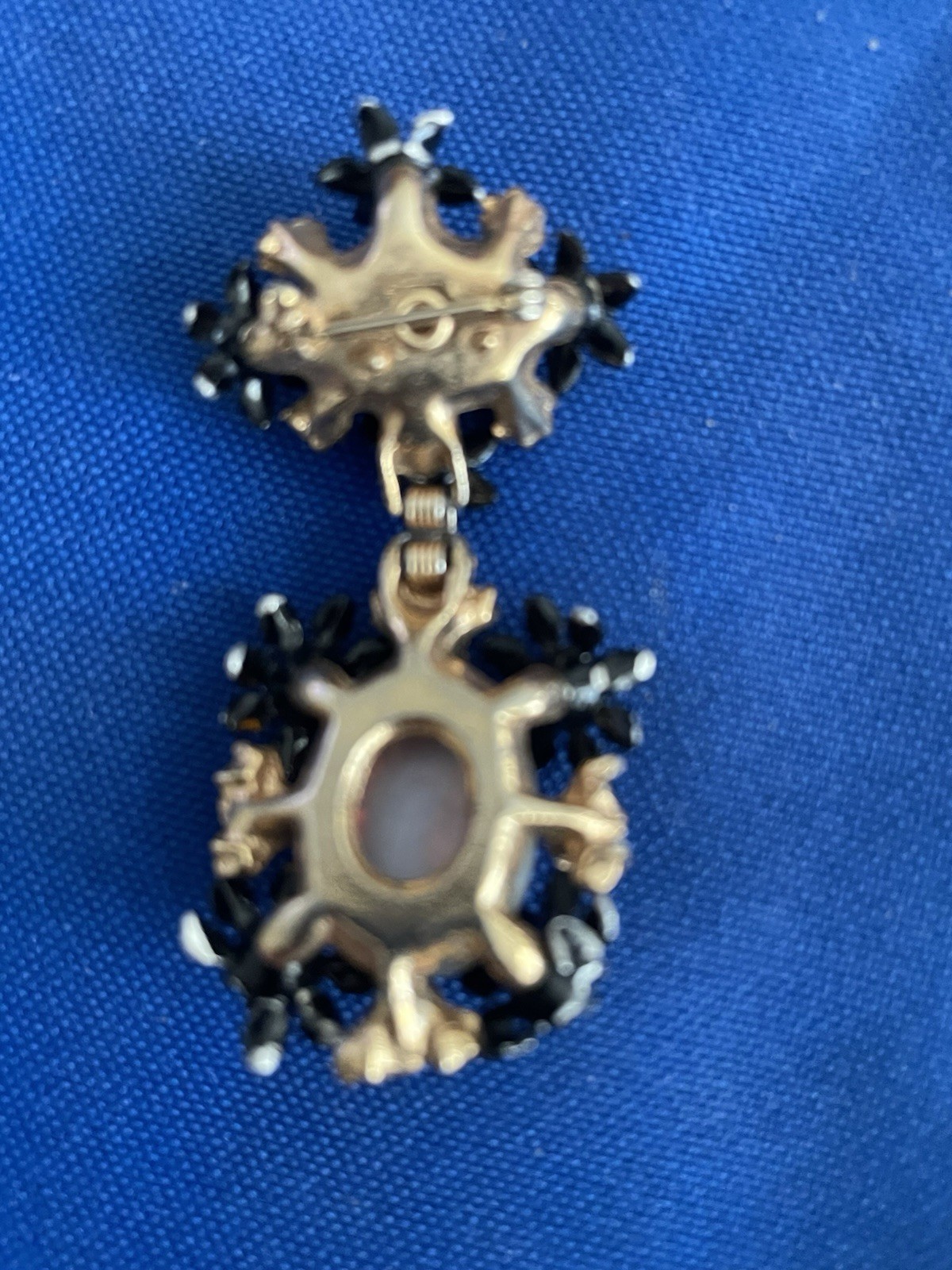 Vintage Dragon’s Breath Faux Fire Opal Glass Brooch Pin