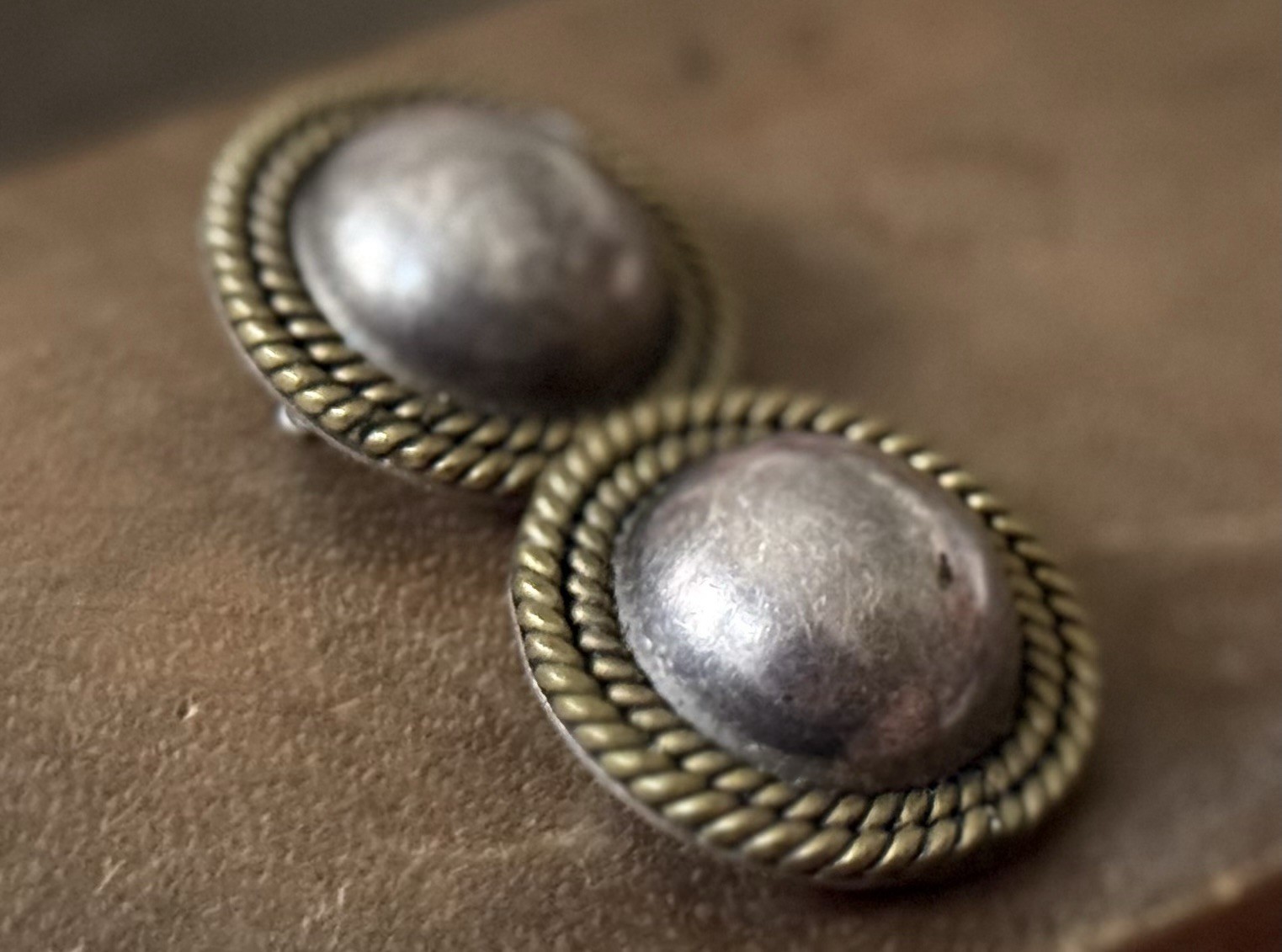 Vintage Taxco Mexico Sterling Silver Earrings Clips Dome Shaped 1980s 1990s