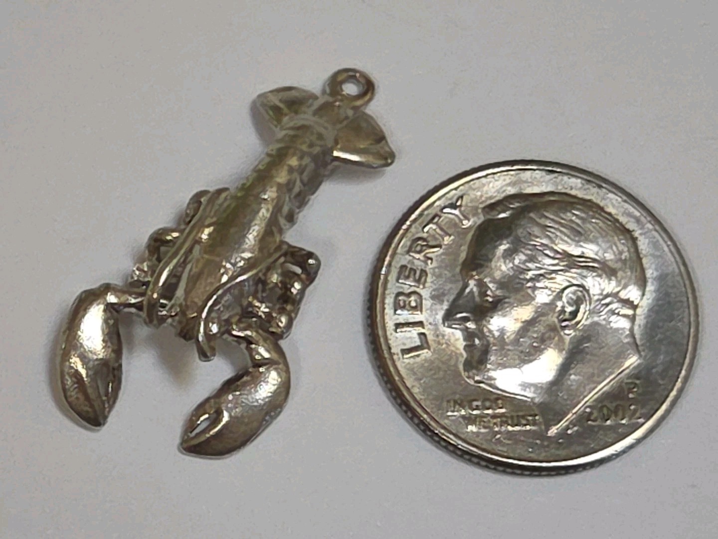 Sterling Silver ~ Lobster 3D Charm ~ CLAWS MOVE! ~ VINTAGE