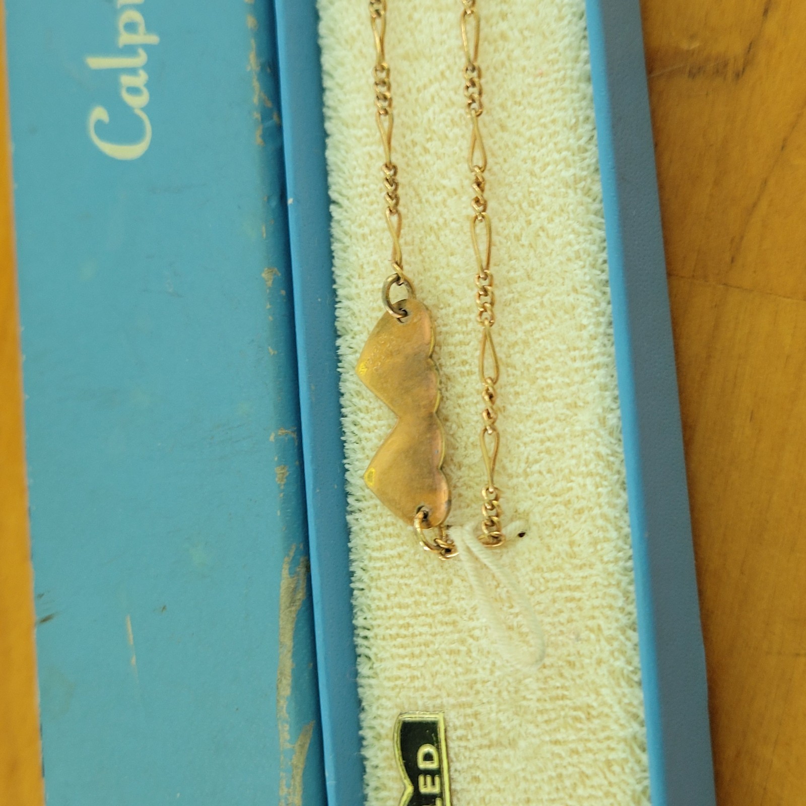 Vintage CALPRO 1/20 12KT Gold Filled Heart Charm Bracelet Box