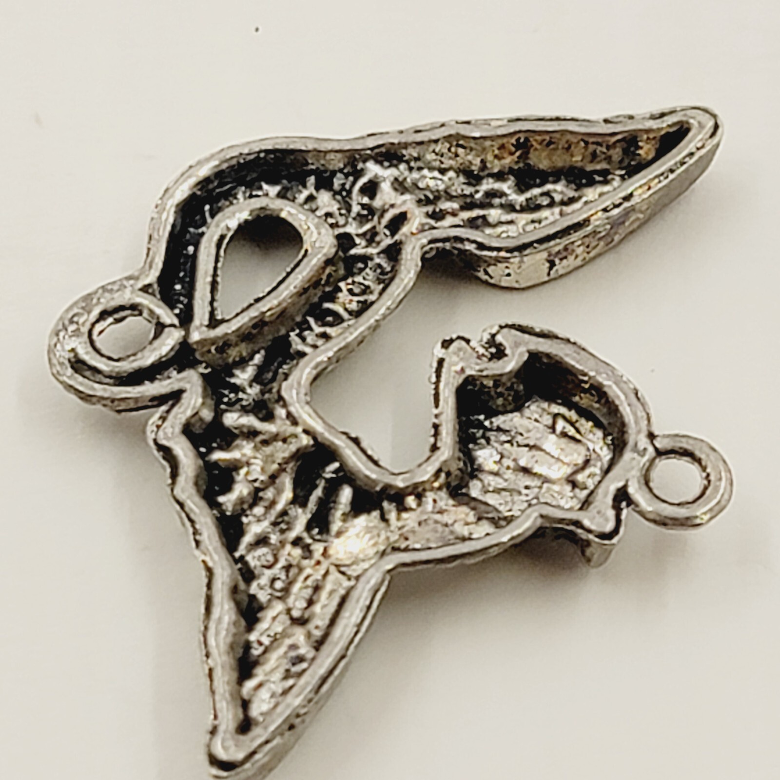 Vintage Pewter Griffin Pendant Double-Sided Winged Mythical Creature