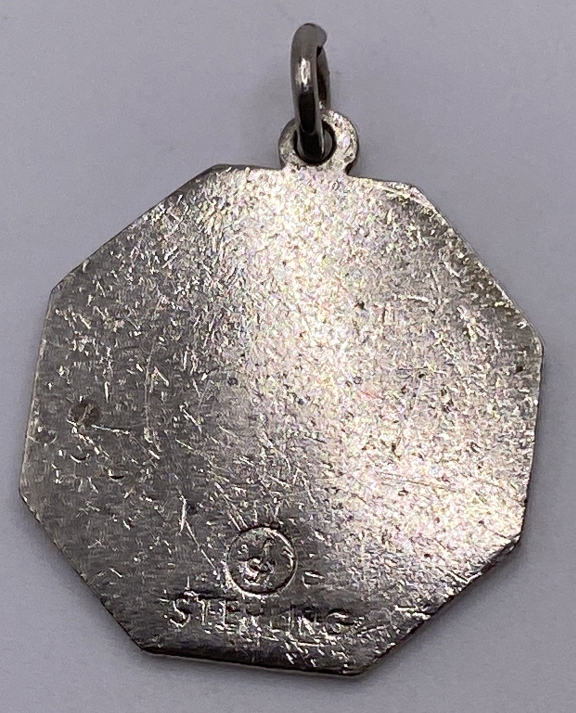 Sterling Silver “I’ll Never Stop Loving You” Red Stop Sign Charm 3.7g 1”