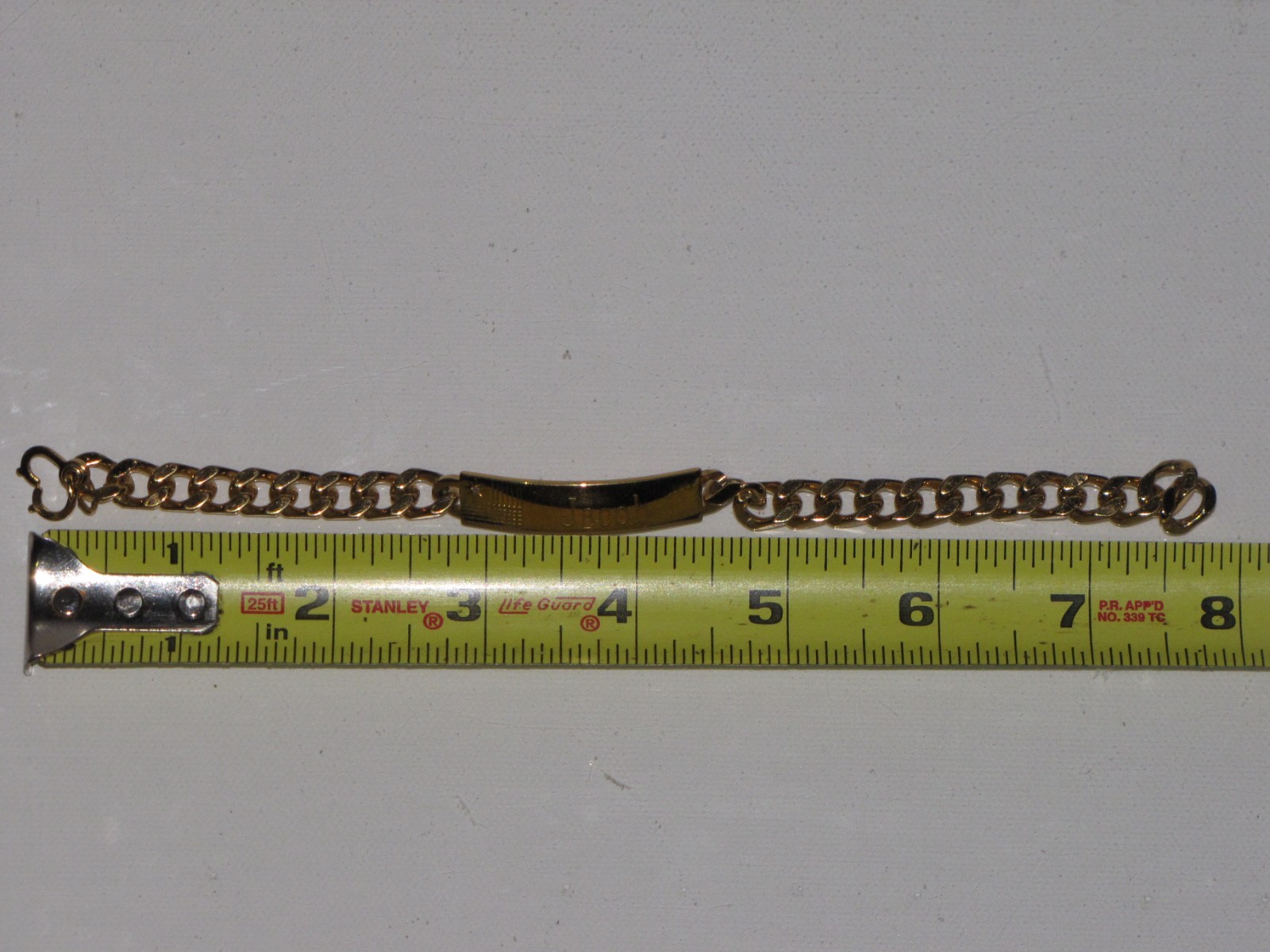 Vintage Speidel USA Personalized ID Bracelet Gold Tone Diamond Accent Mens