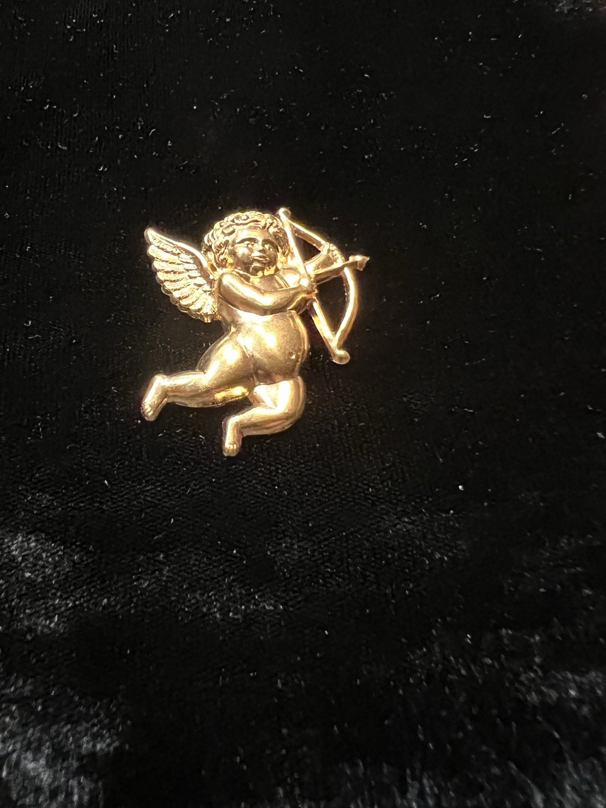 Large Cherub Vintage 22K Plated Over Brass Stamping For Jewelry Design Romantic