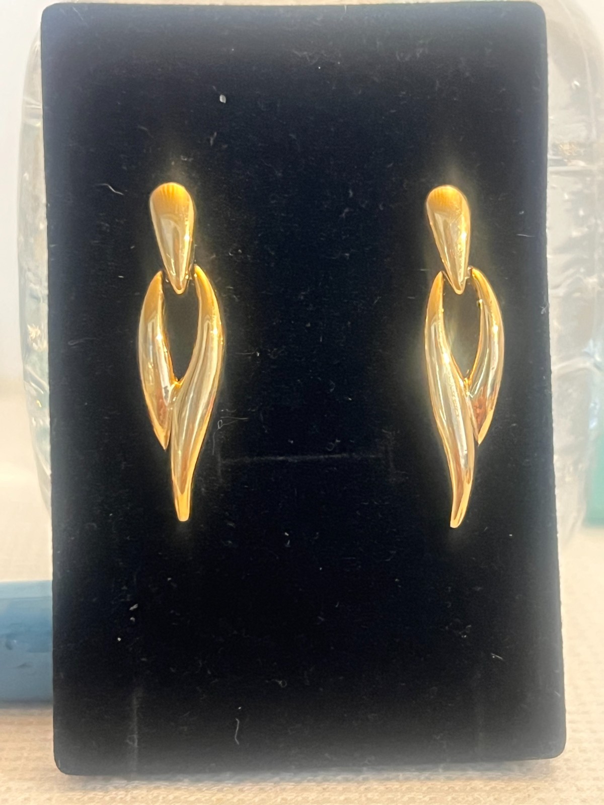 Vintage Trifari Gold-Tone Butterfly Backs-Earrings —