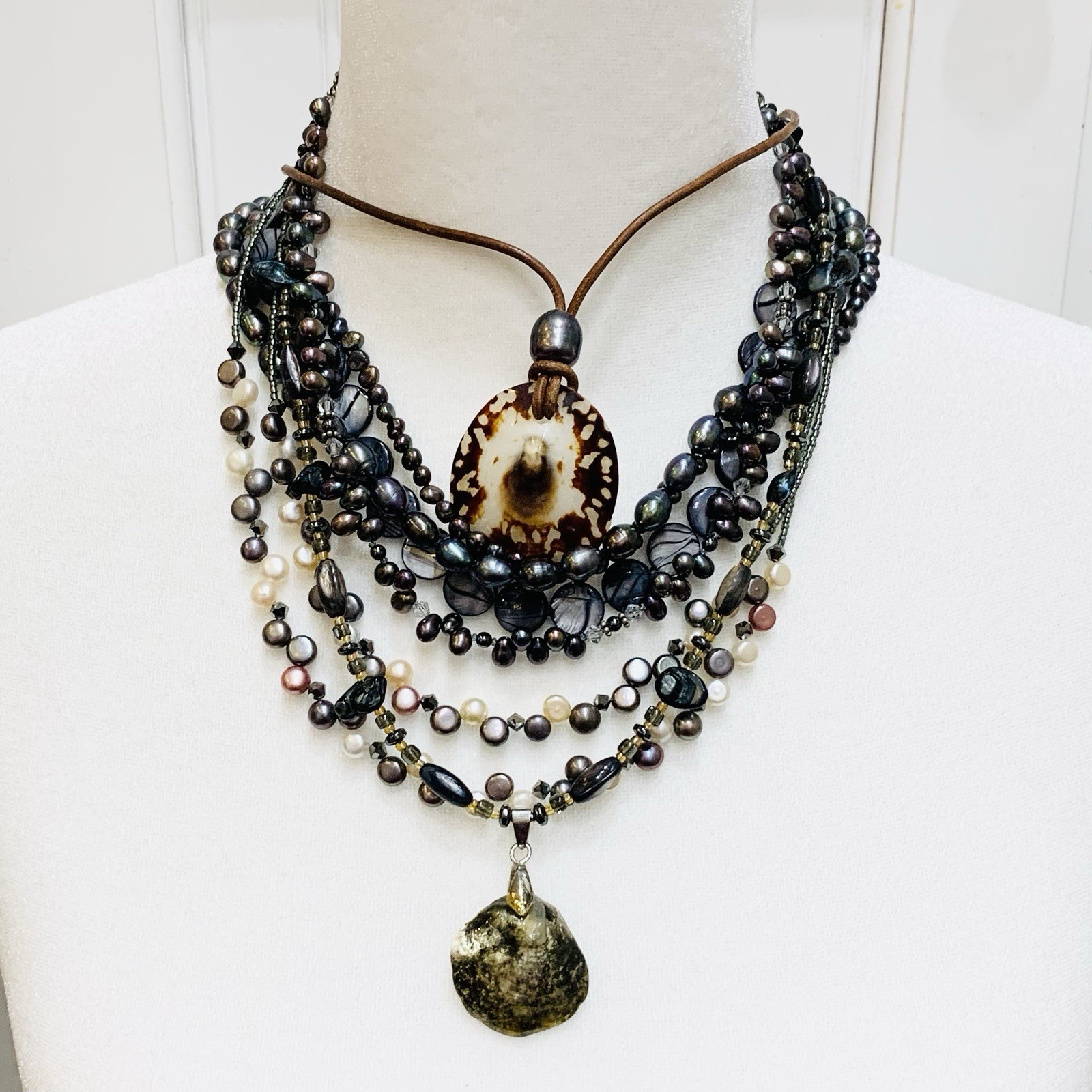 Vtg Cultured Pearl LOT 18 Necklace Tahitian FW Peacock Wear DIY 925 1.16LB