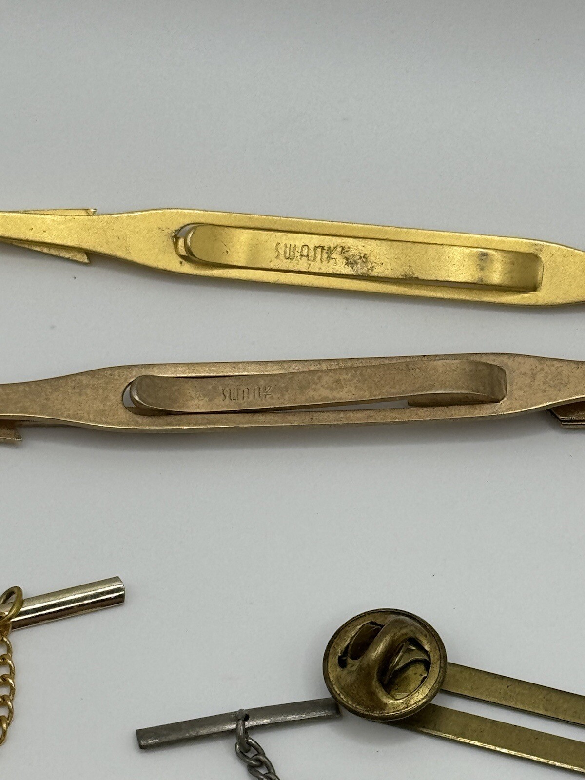 Vintage Tie Clips Lot of 21 Misc Pieces Army Militaria Swank Brooches See Desc *