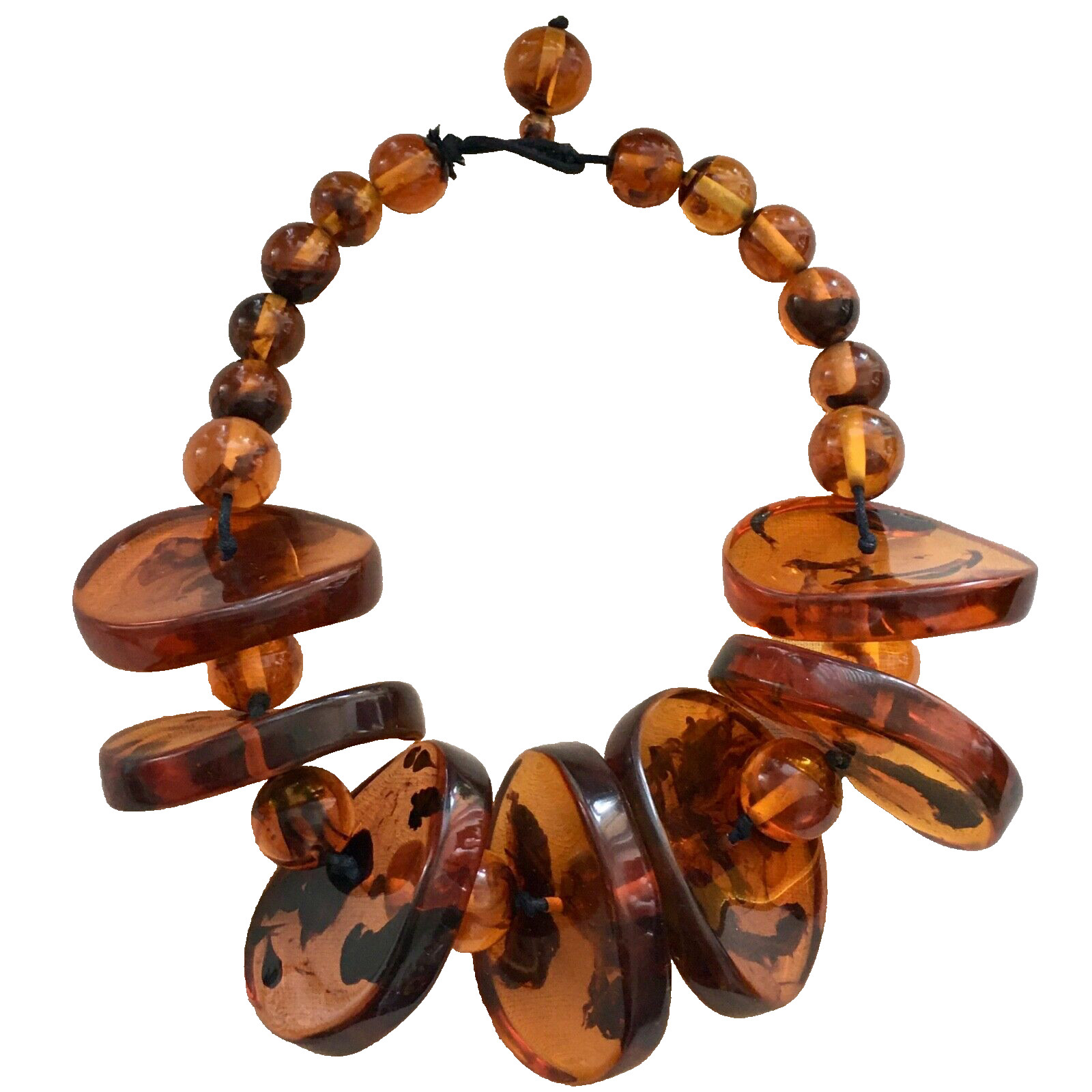 Anthropologie Amber Resin Statement Necklace