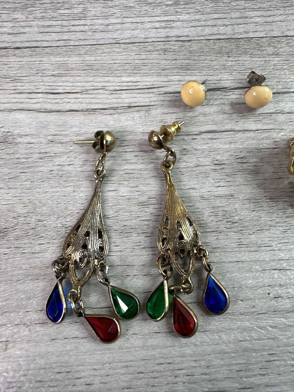 Vintage Lot Of 3 Various Earrings Unbranded & Lisner