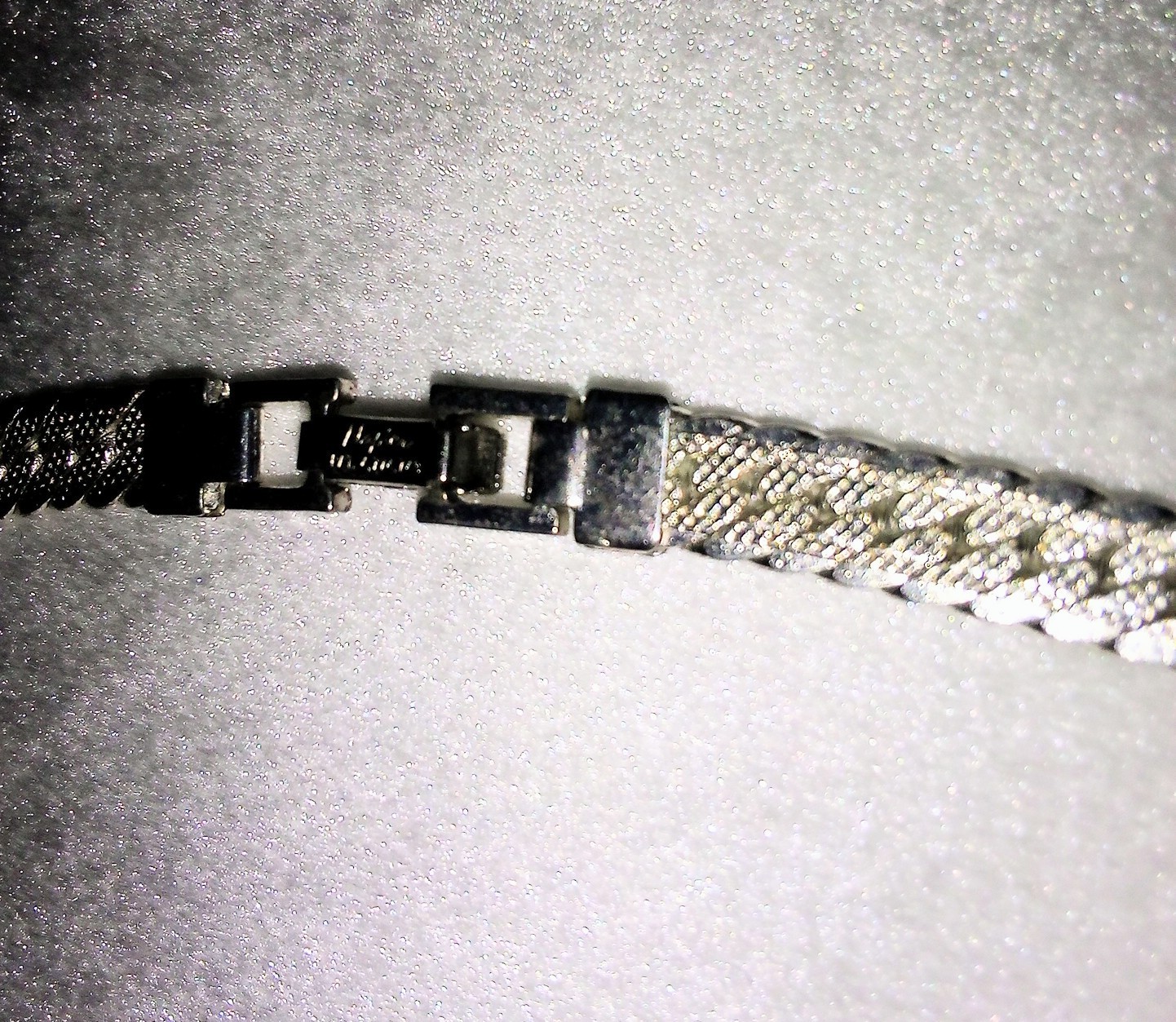 Vintage Napier Bright Silver Plated Flat Herringbone Chain Necklace 24″