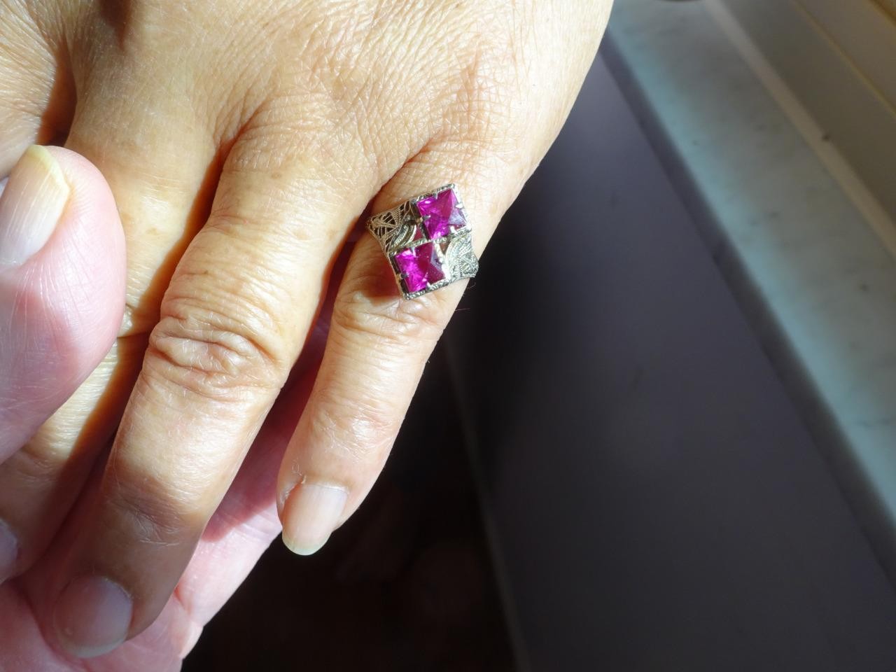 TITANIC C1900 10k Gold Gemstone Filigree Ring RARE Maltese Cross OSTBY BARTON