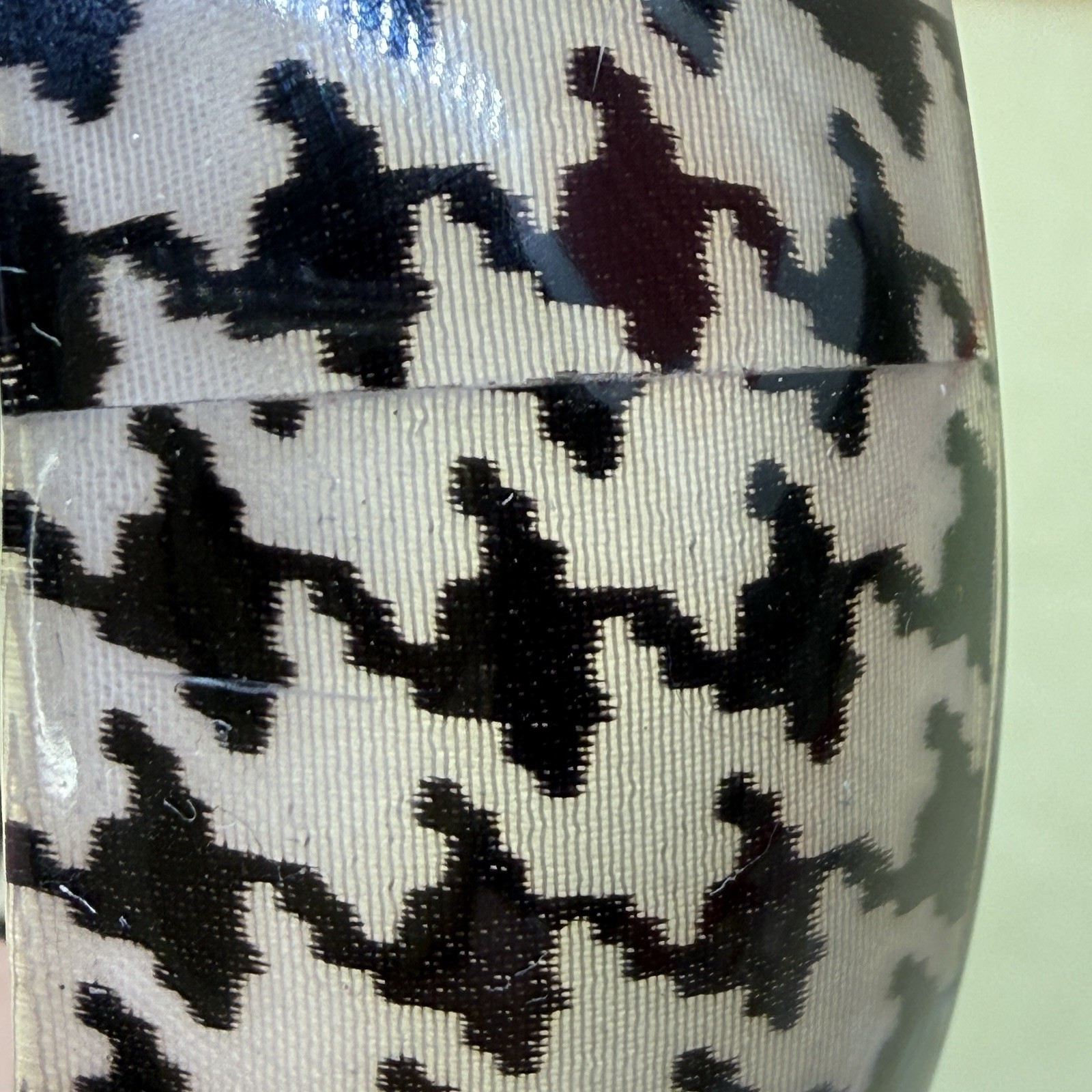 Houndstooth Acrylic Resin Bangle Bracelet Fabric Inlay? Retro Wide Bangle