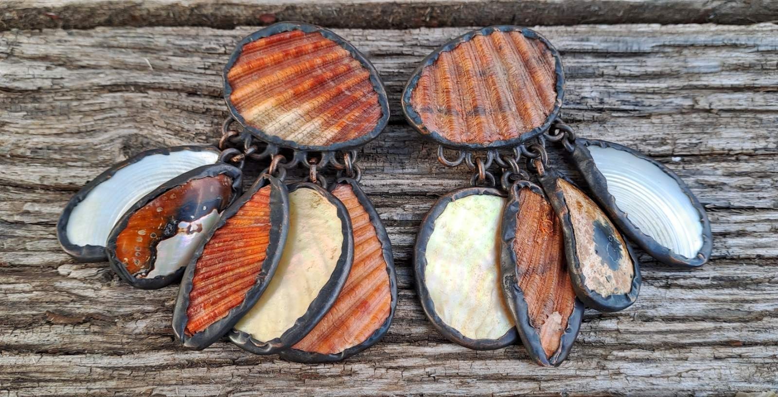 vintage earrings monies Artistic Shell Design