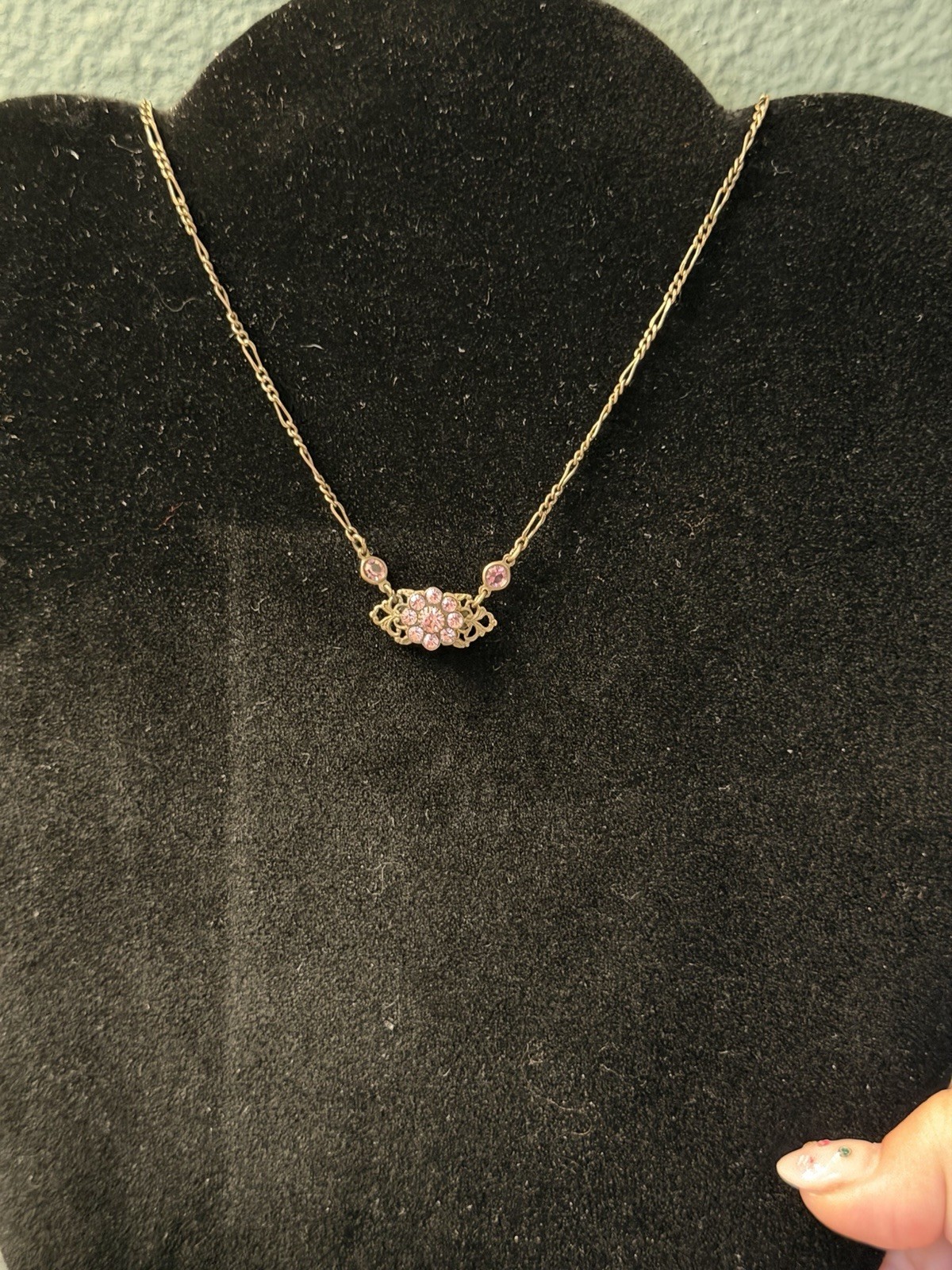 Vintage KENNY MA San Francisco purple Crystal Flower Swarovski Crystal Necklace