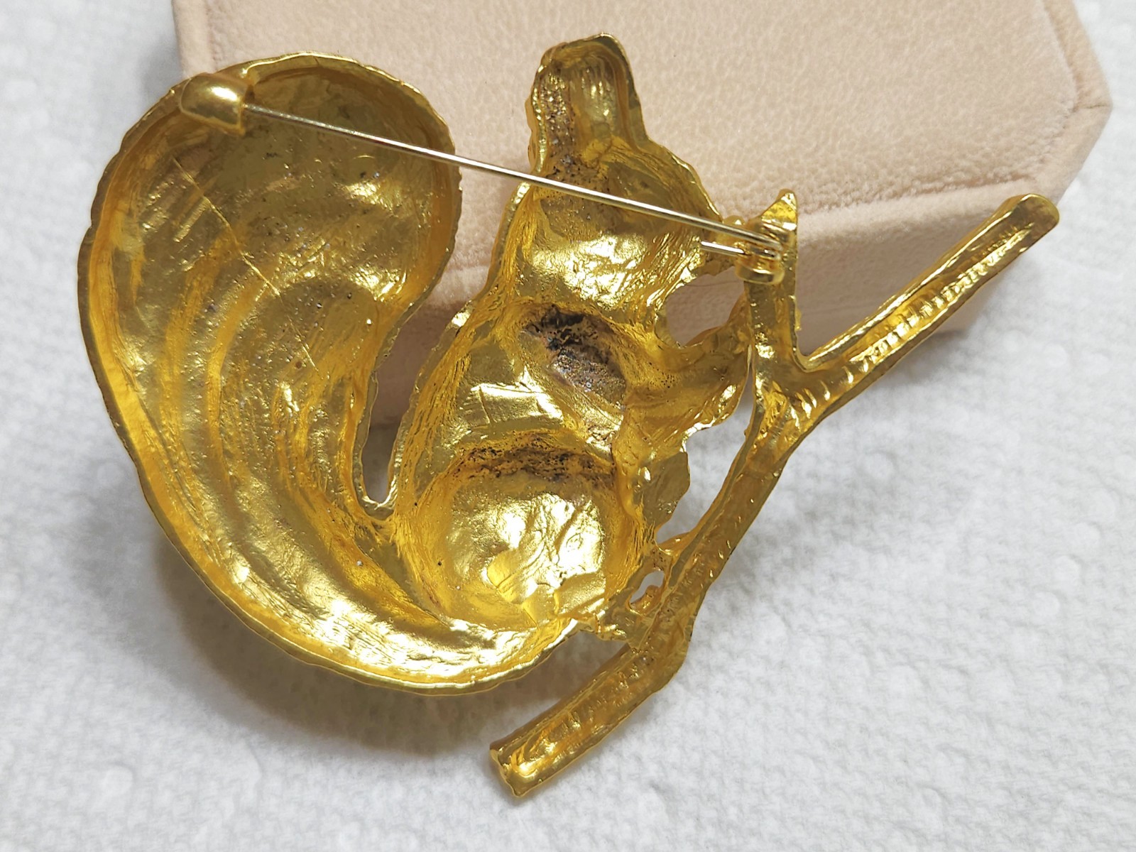 Vintage Style Large Squirrel Brooch Pin Rhinestone Gift for Her CHARMING!
