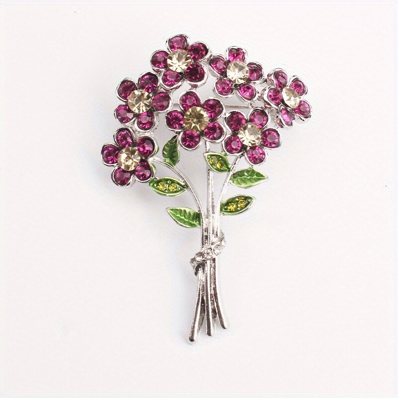 Fashion Dripping Oil Creative Three-dimensional Foliage Flower Bouquet Brooch